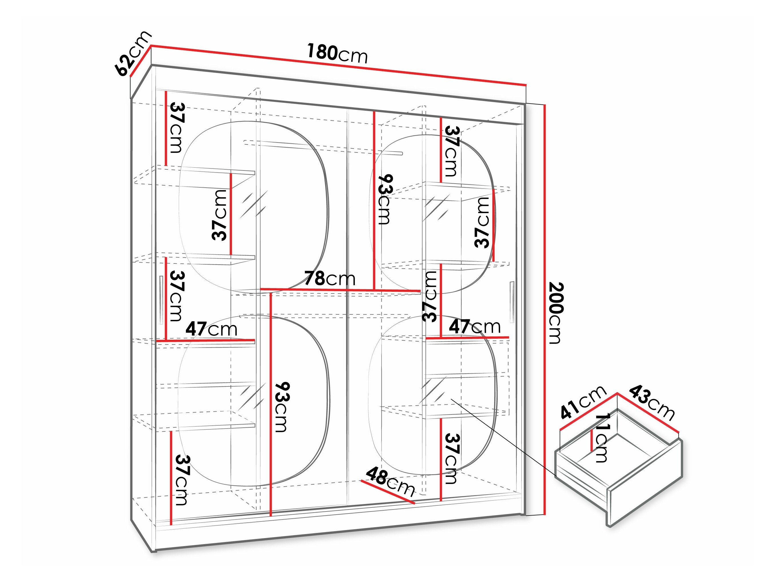 Garderobeskab Hartford 529 (Sort)