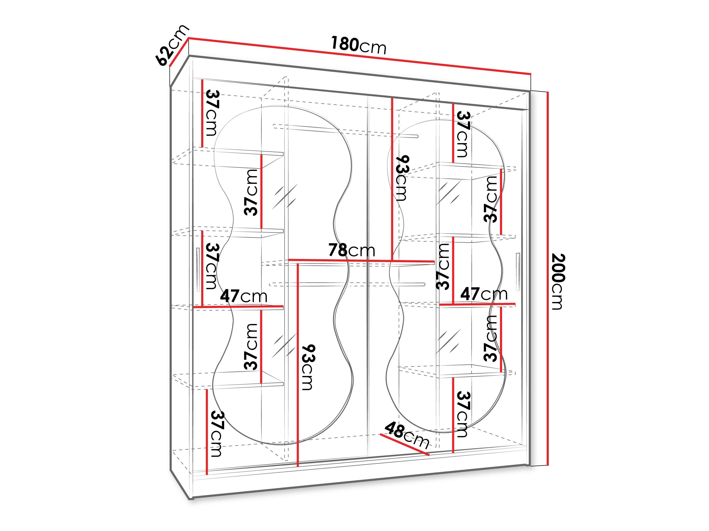 Garderobeskab Hartford 530 (Sort)