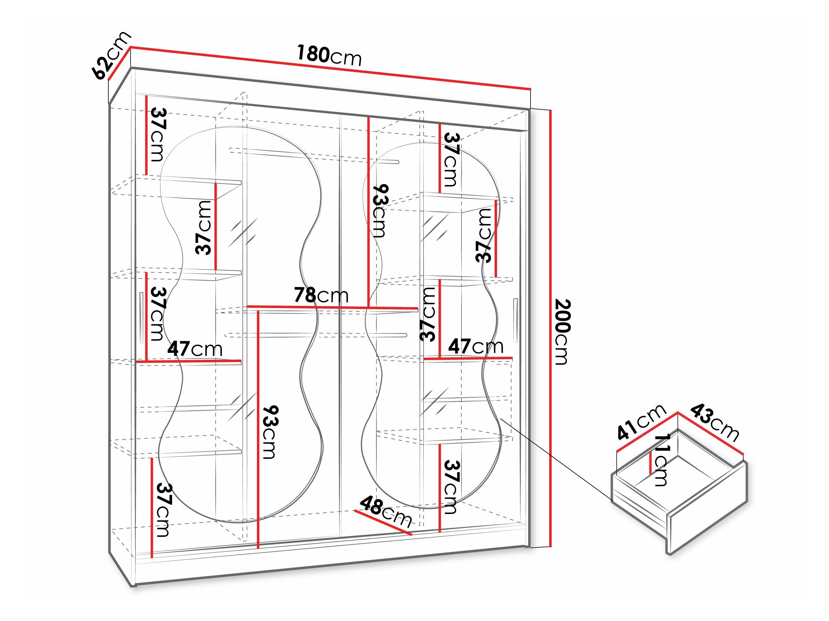 Garderobeskab Hartford 530 (Sort)