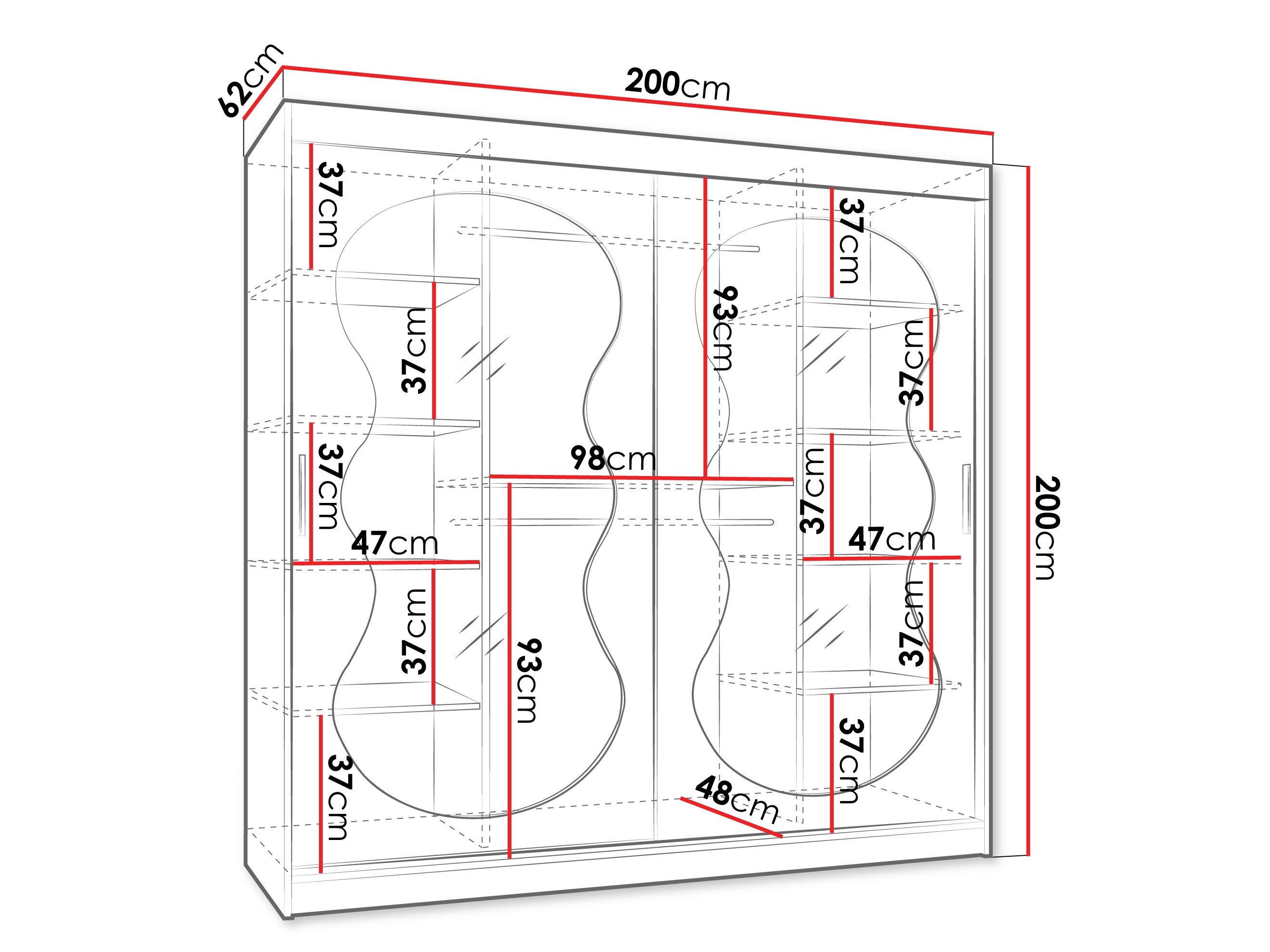Garderobeskab Hartford 532 (Sort)