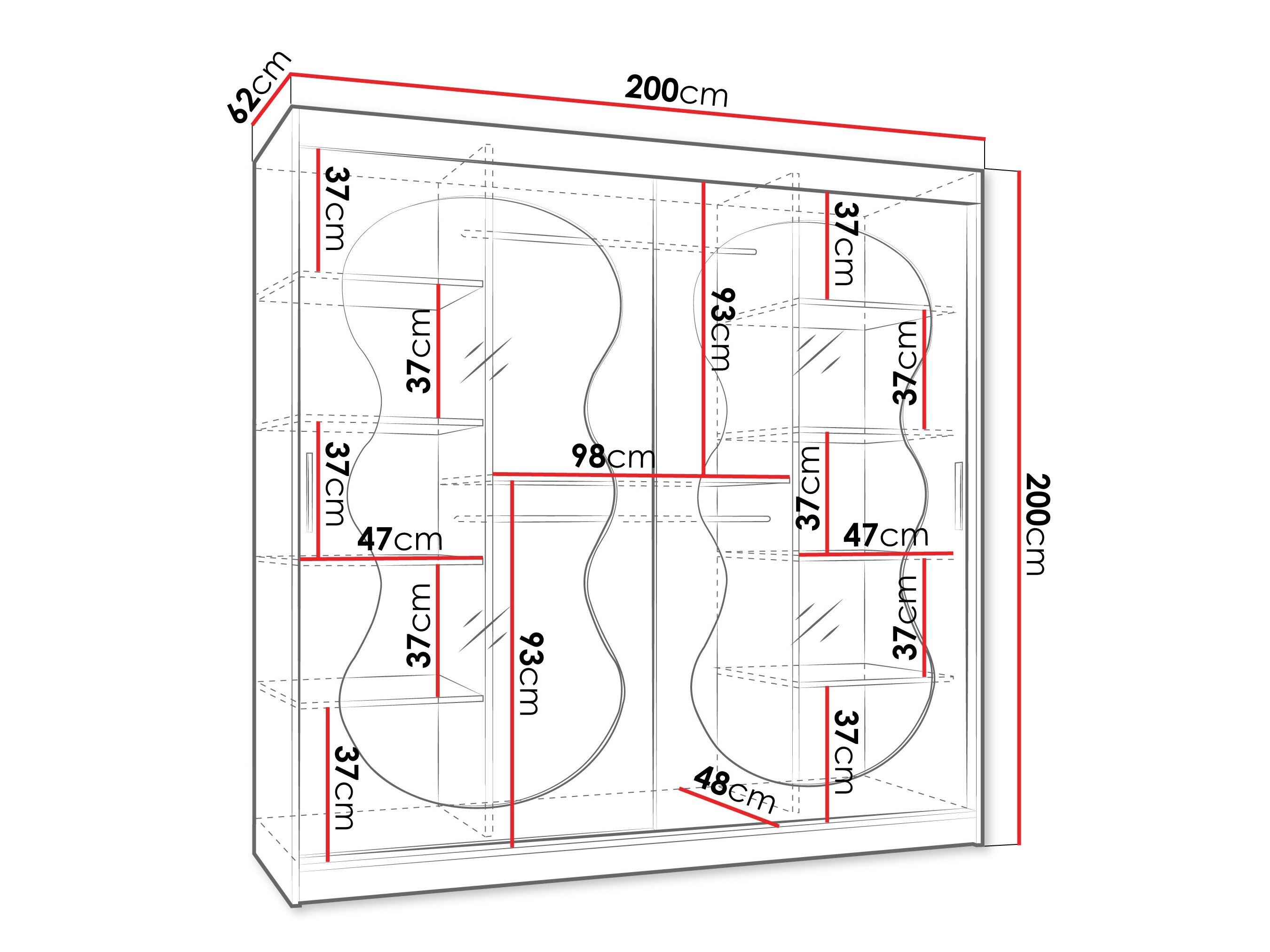 Garderobeskab Hartford 532 (Sort)