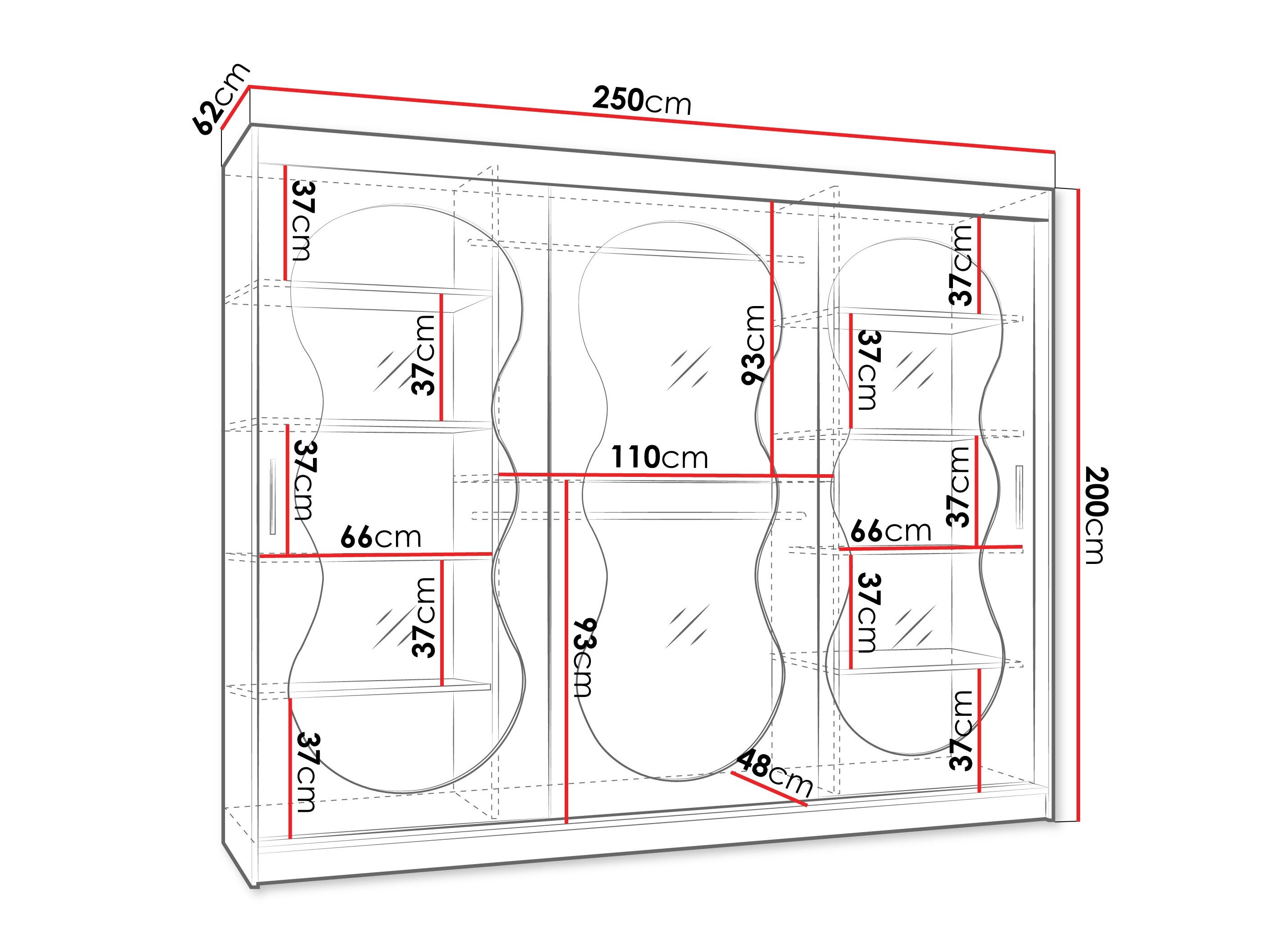 Garderobeskab Hartford 534 (Sort)
