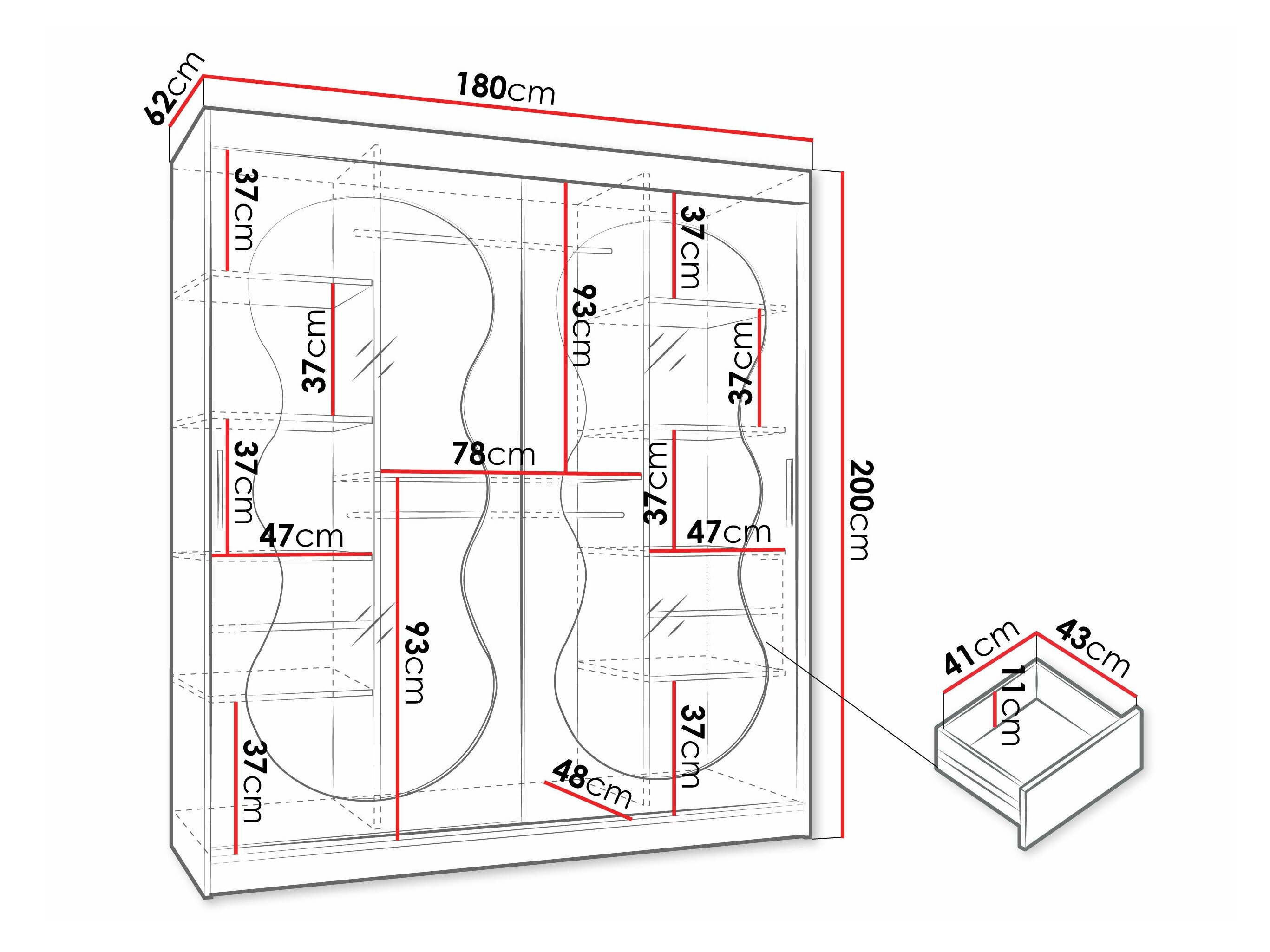 Kledingkast Hartford 530 (Zwart)