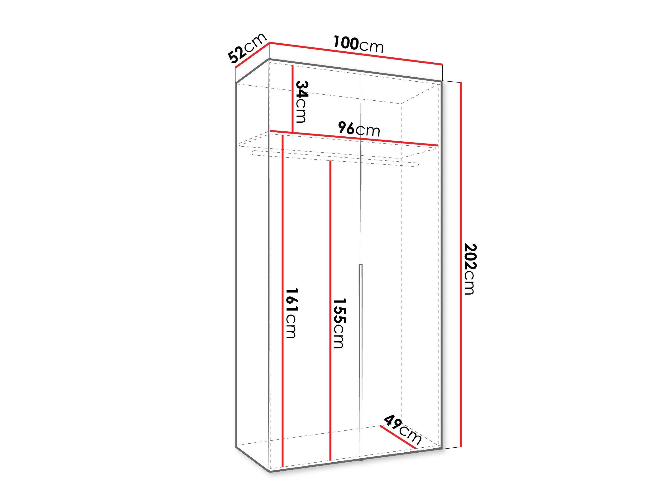Garderobeskab Hartford 535 (Sort)