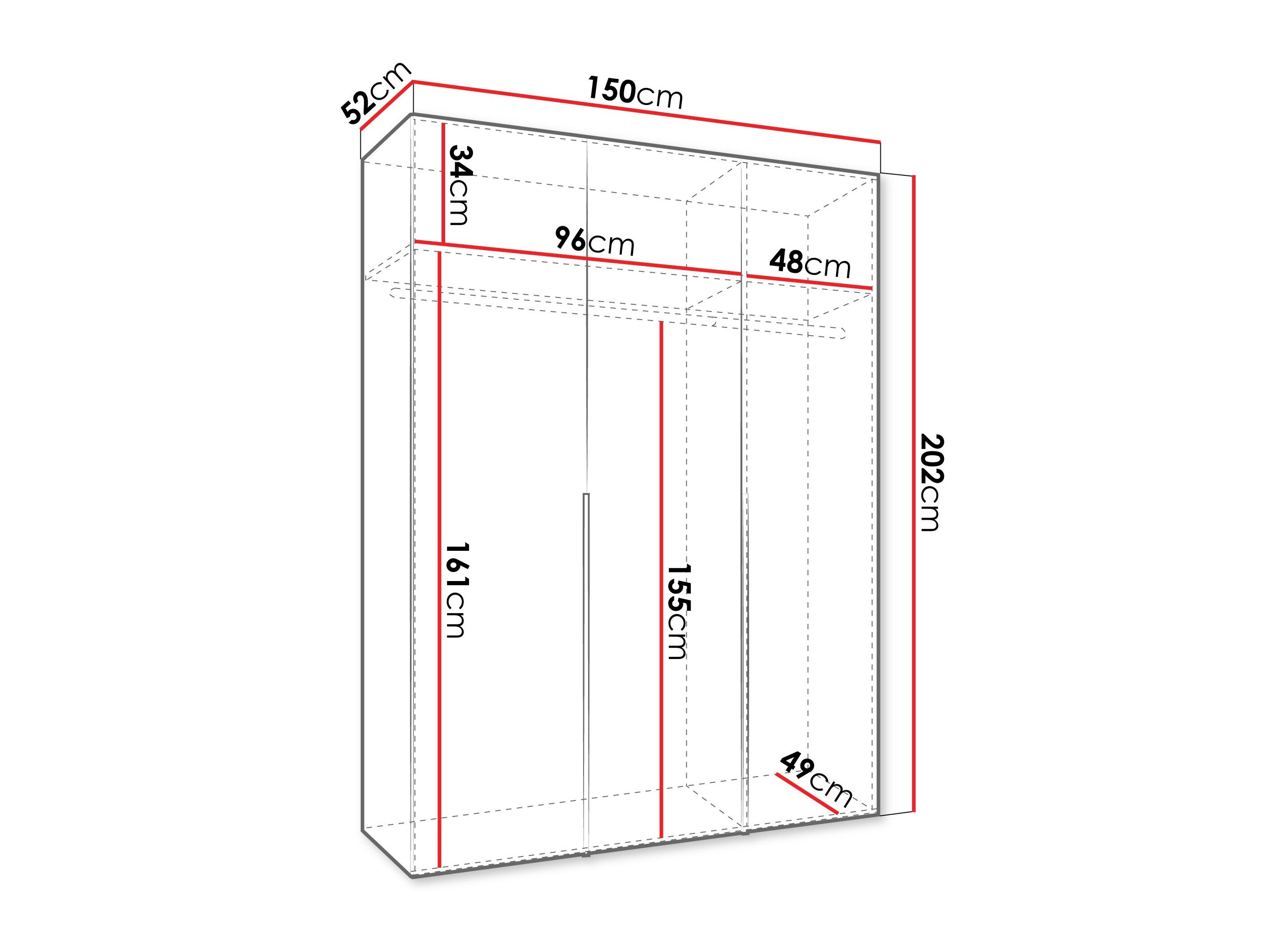 Garderobeskab Hartford 536 (Sort)