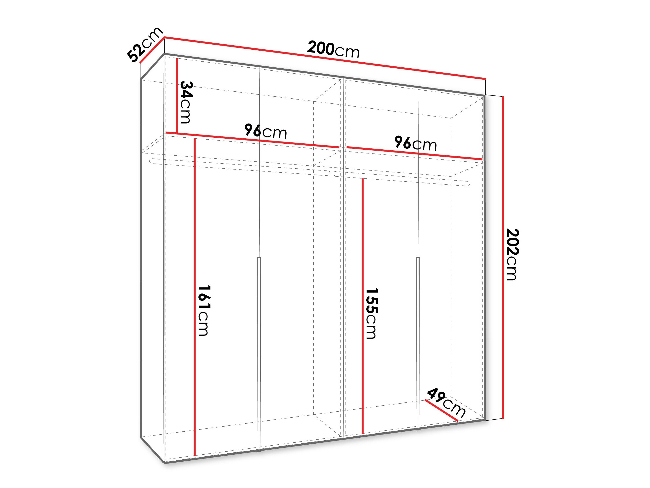 Garderobeskab Hartford 537 (Sort)