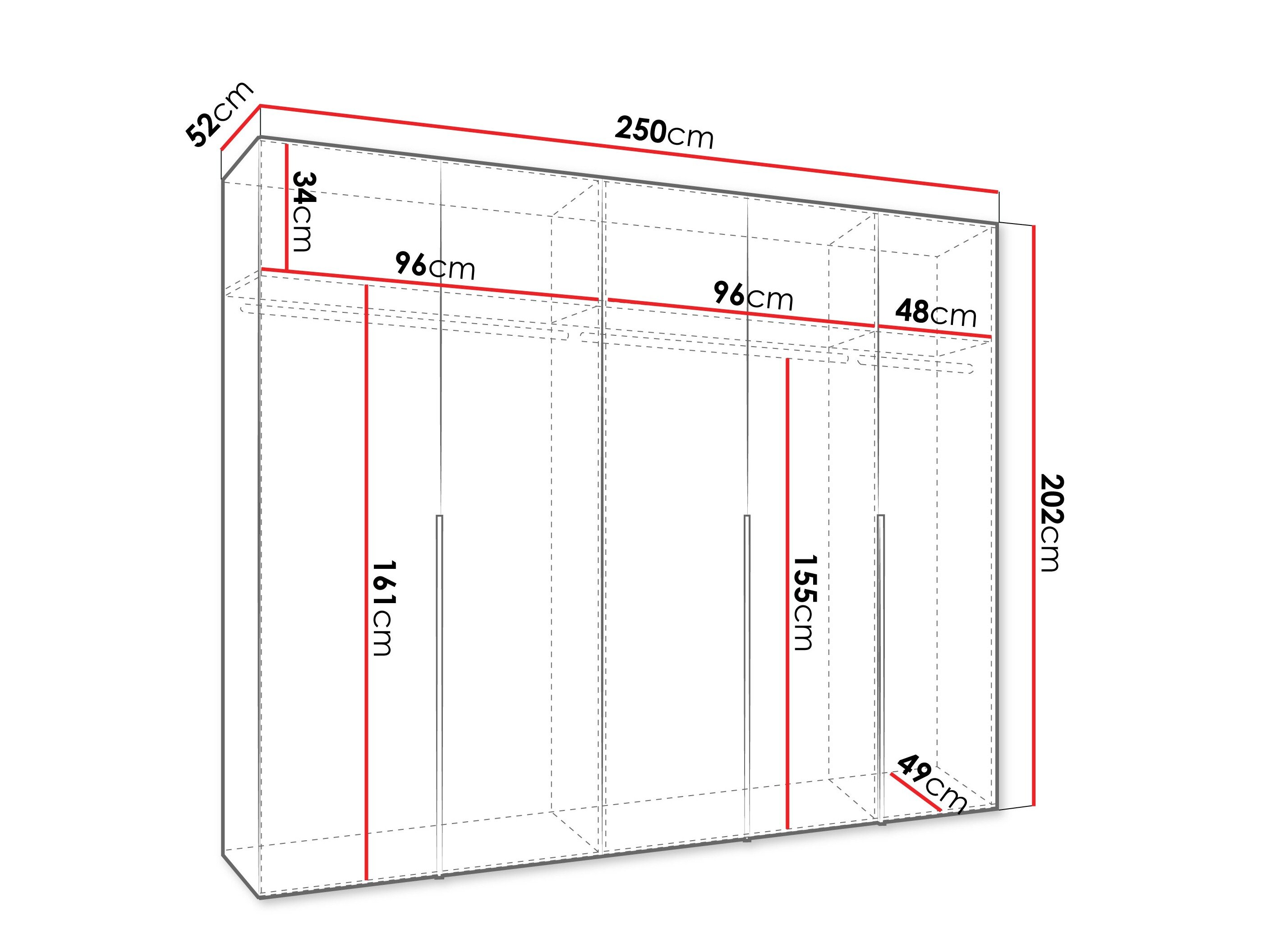 Garderobeskab Hartford 538 (Sort)