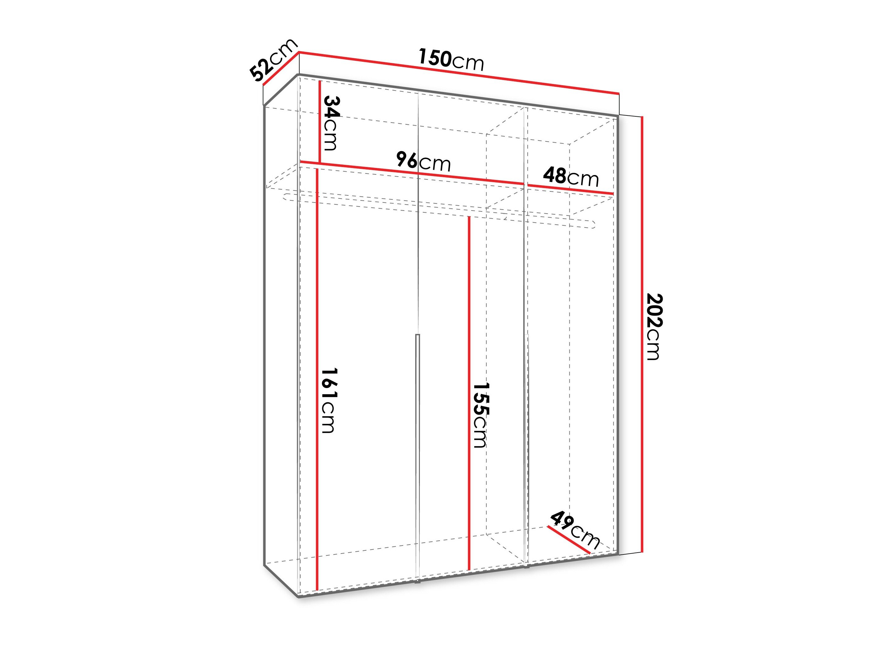 Kledingkast Hartford 536 (Wit)