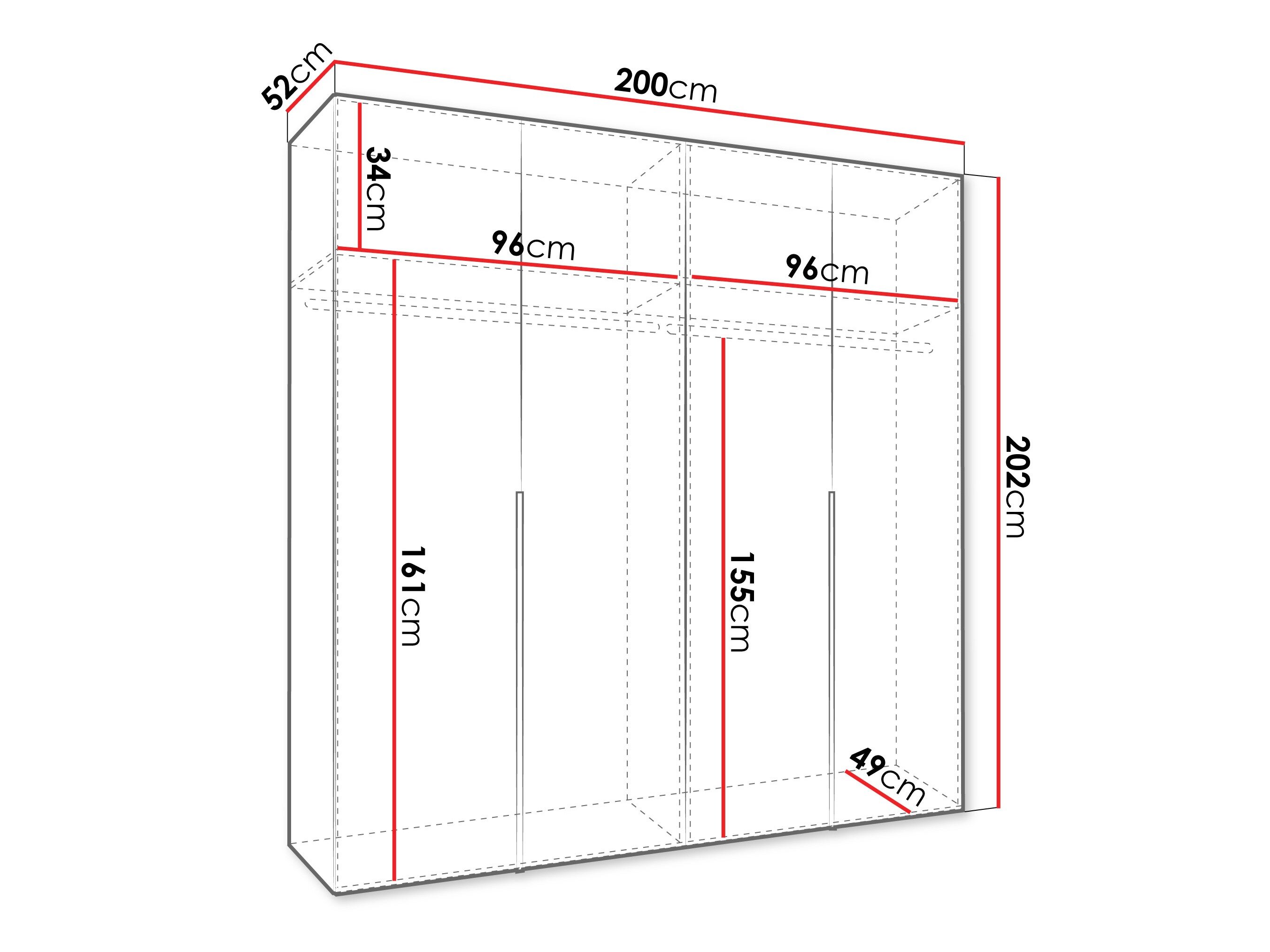 Kledingkast Hartford 537 (Wit)