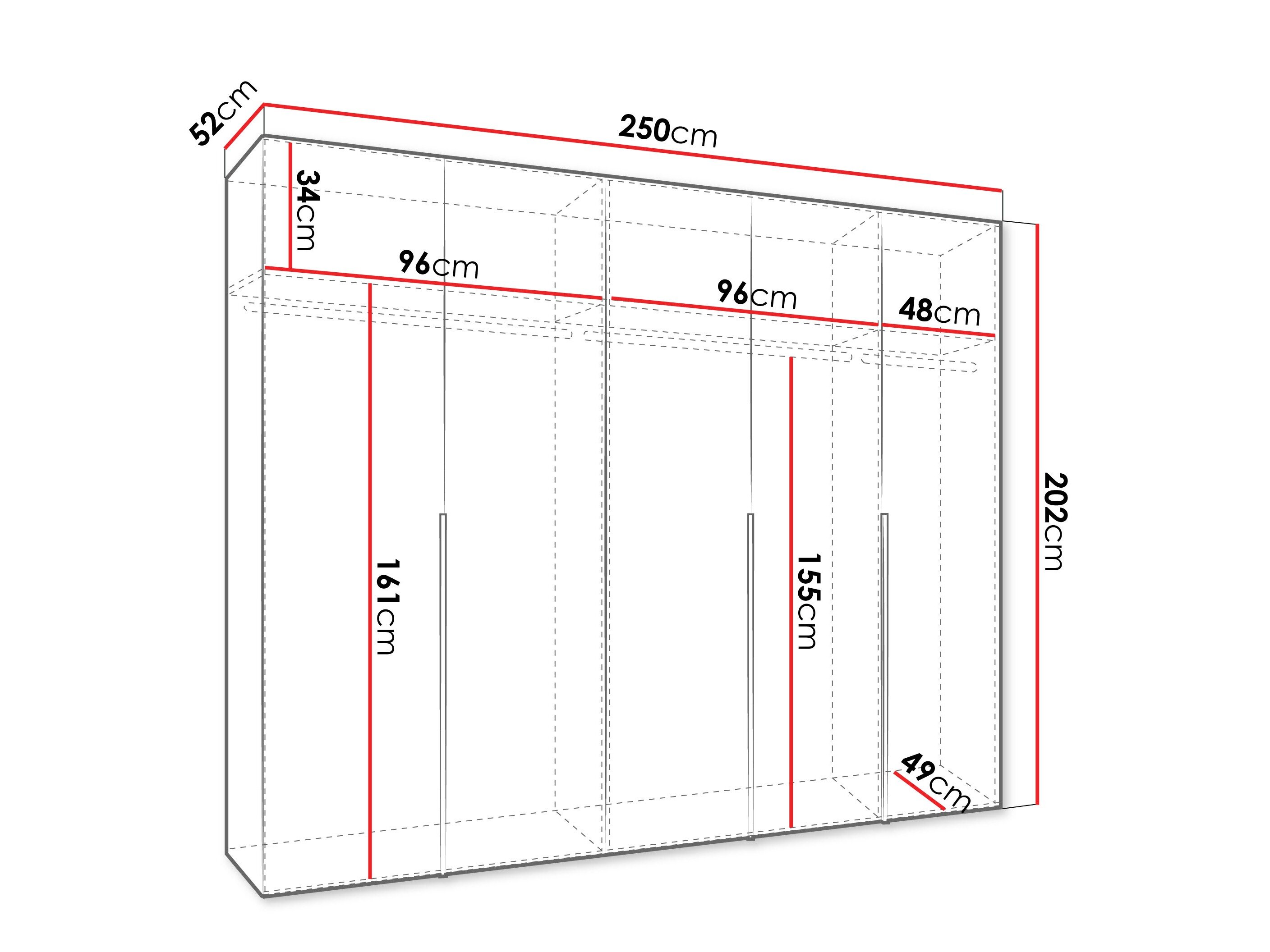 Kledingkast Hartford 538 (Zwart)