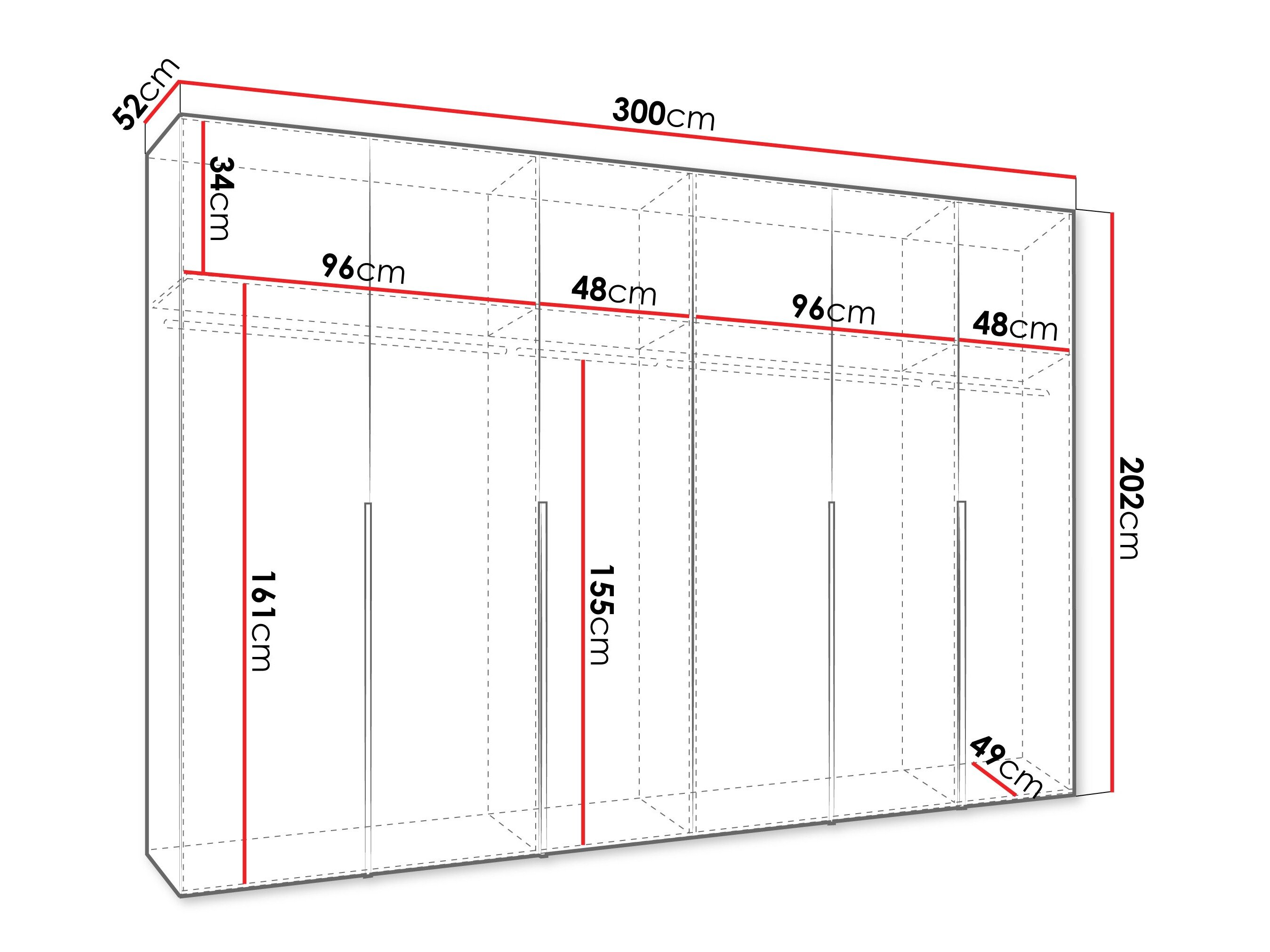 Kledingkast Hartford 539 (Wit)