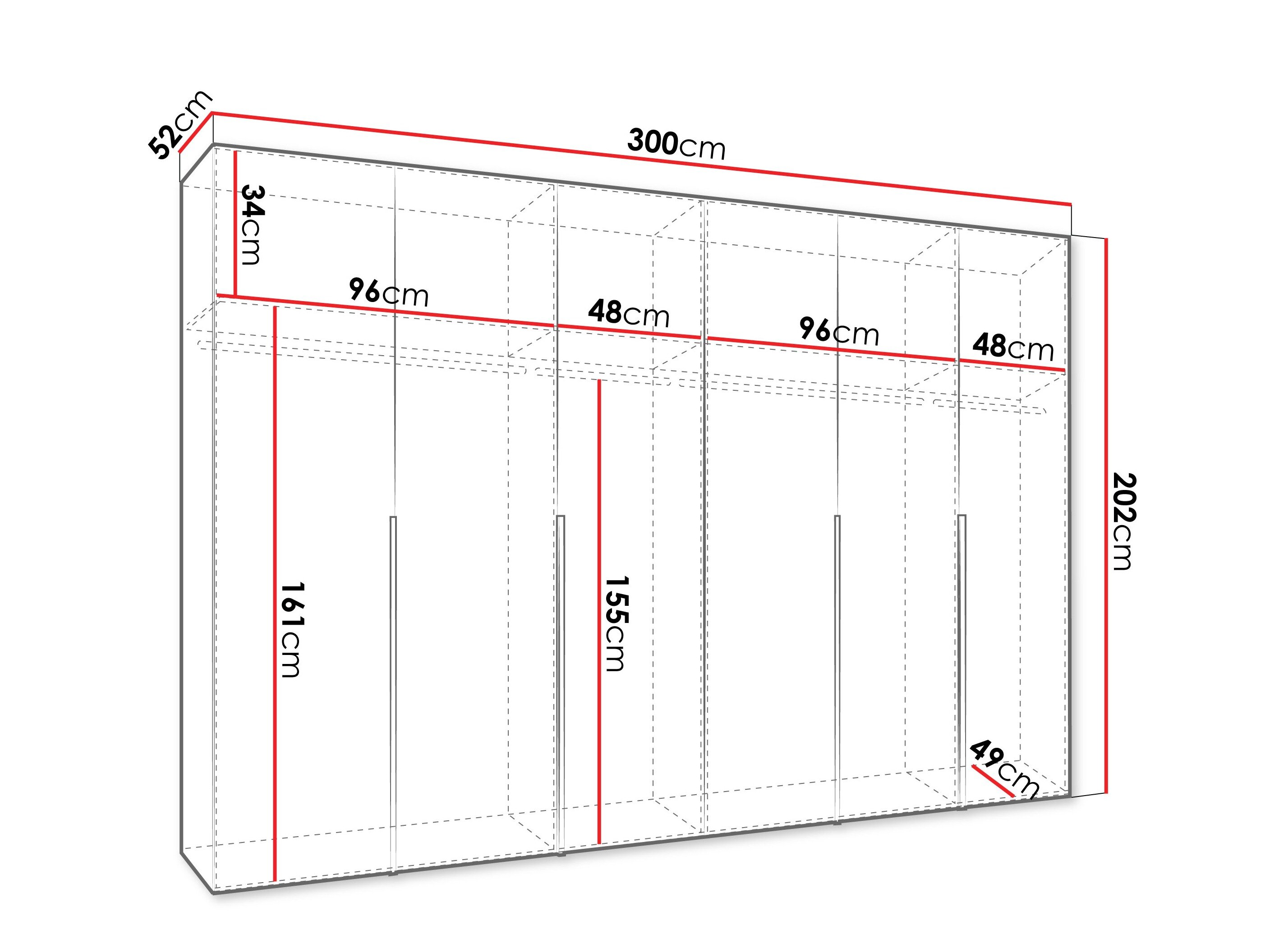 Kledingkast Hartford 539 (Zwart)