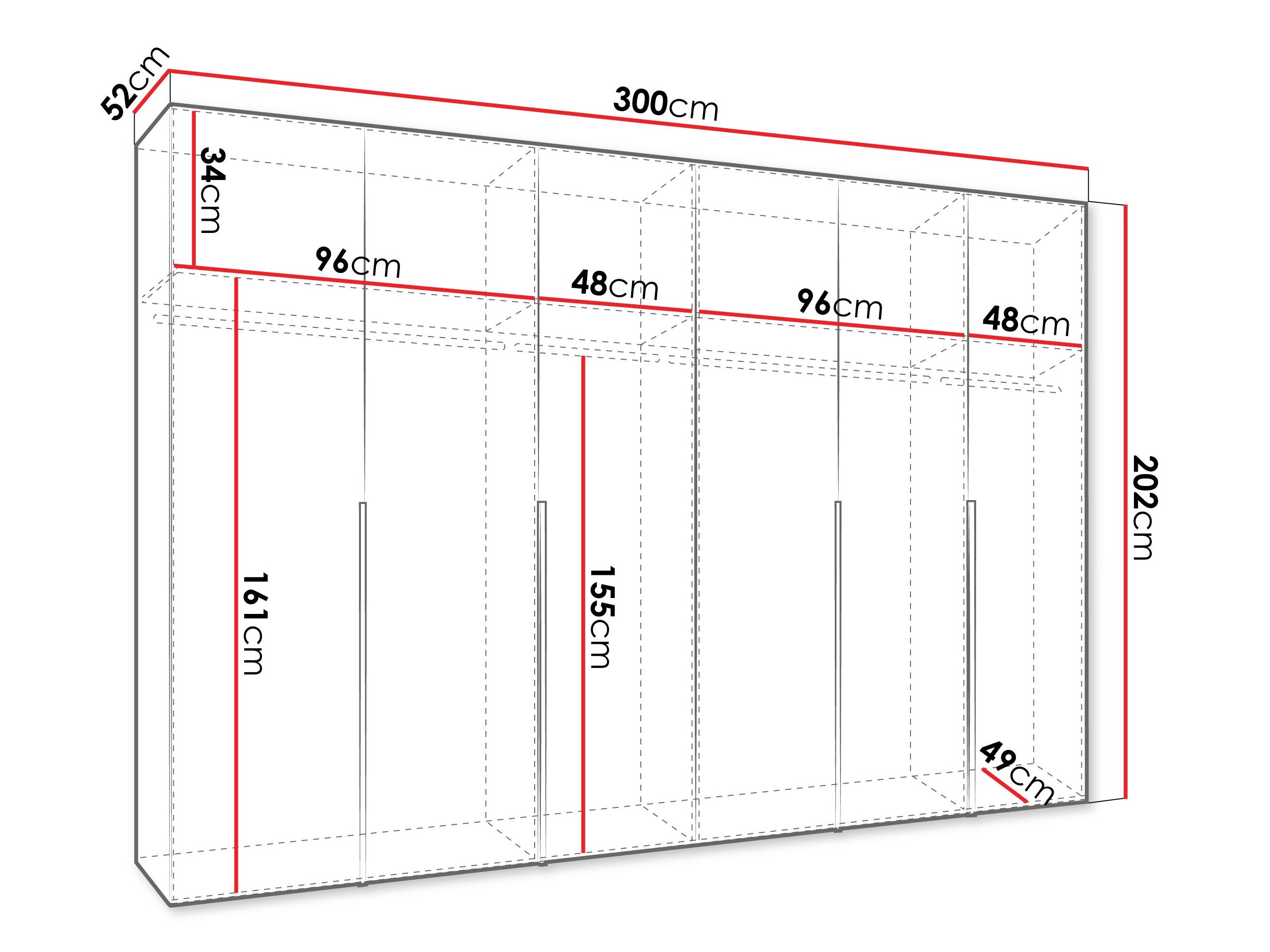 Kledingkast Hartford 539 (Zwart)