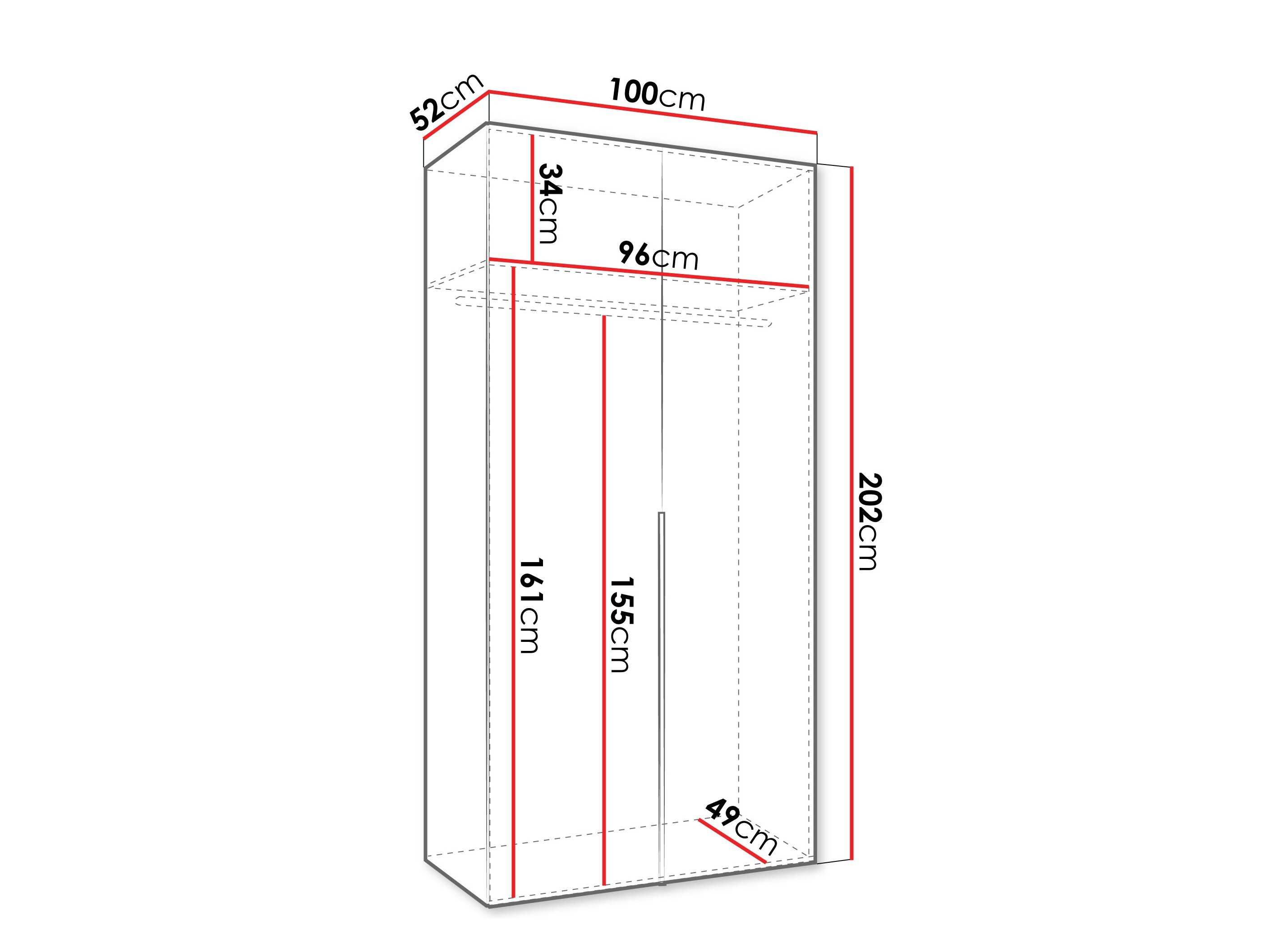 Riidekapp Hartford 535 (Valge)