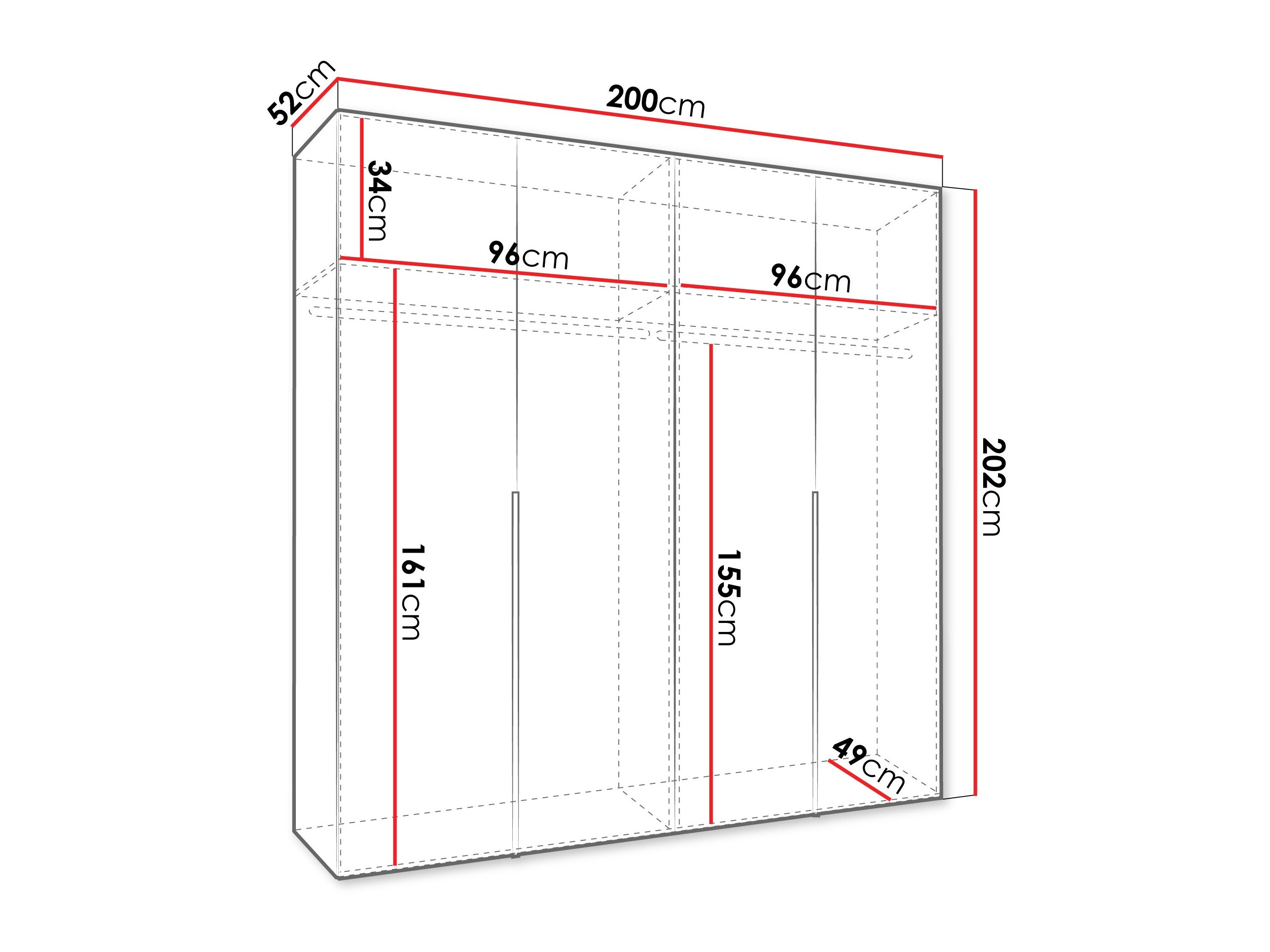 Riidekapp Hartford 537 (Valge)