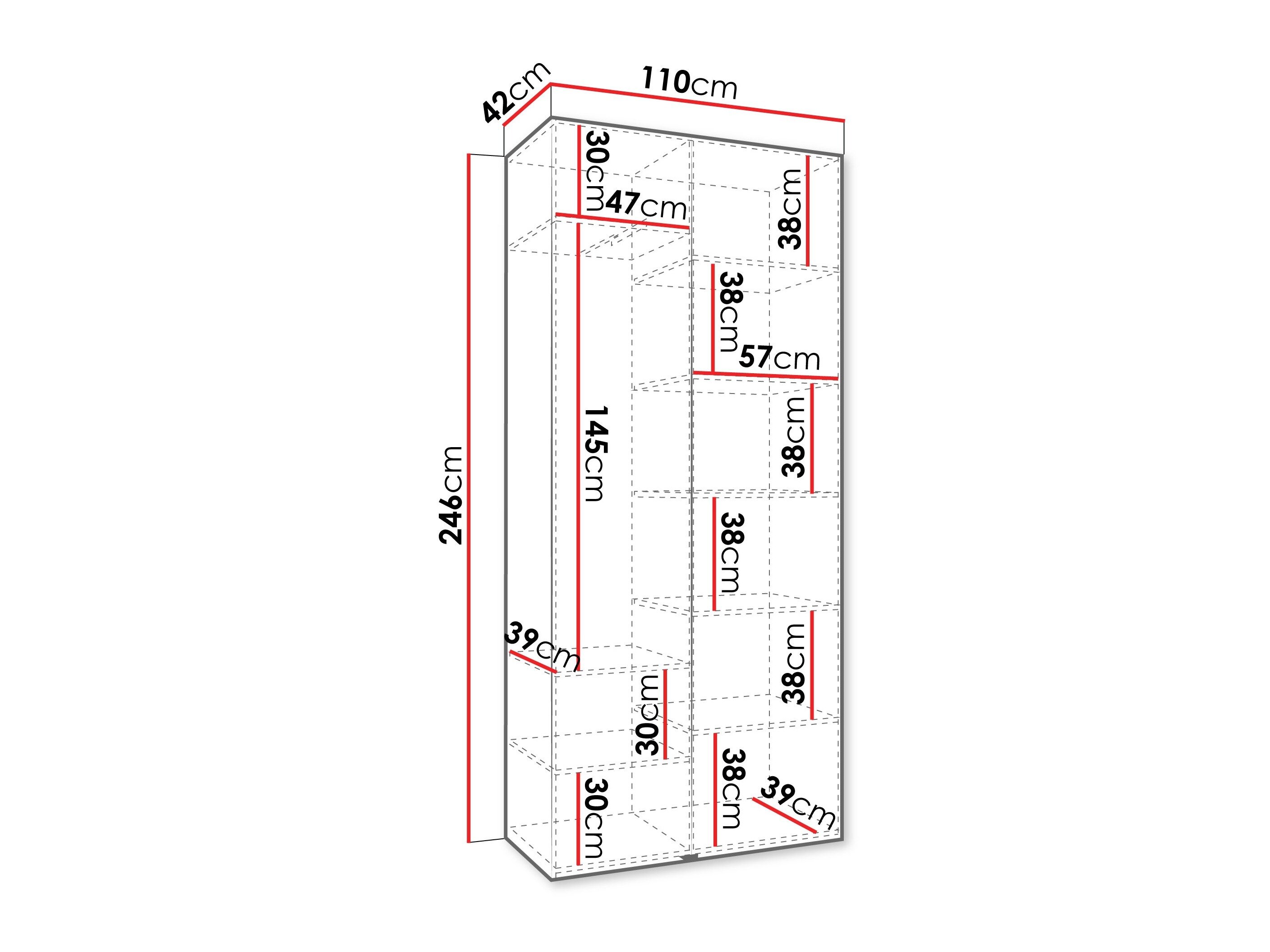Riidekapp Hartford 540 (Valge)
