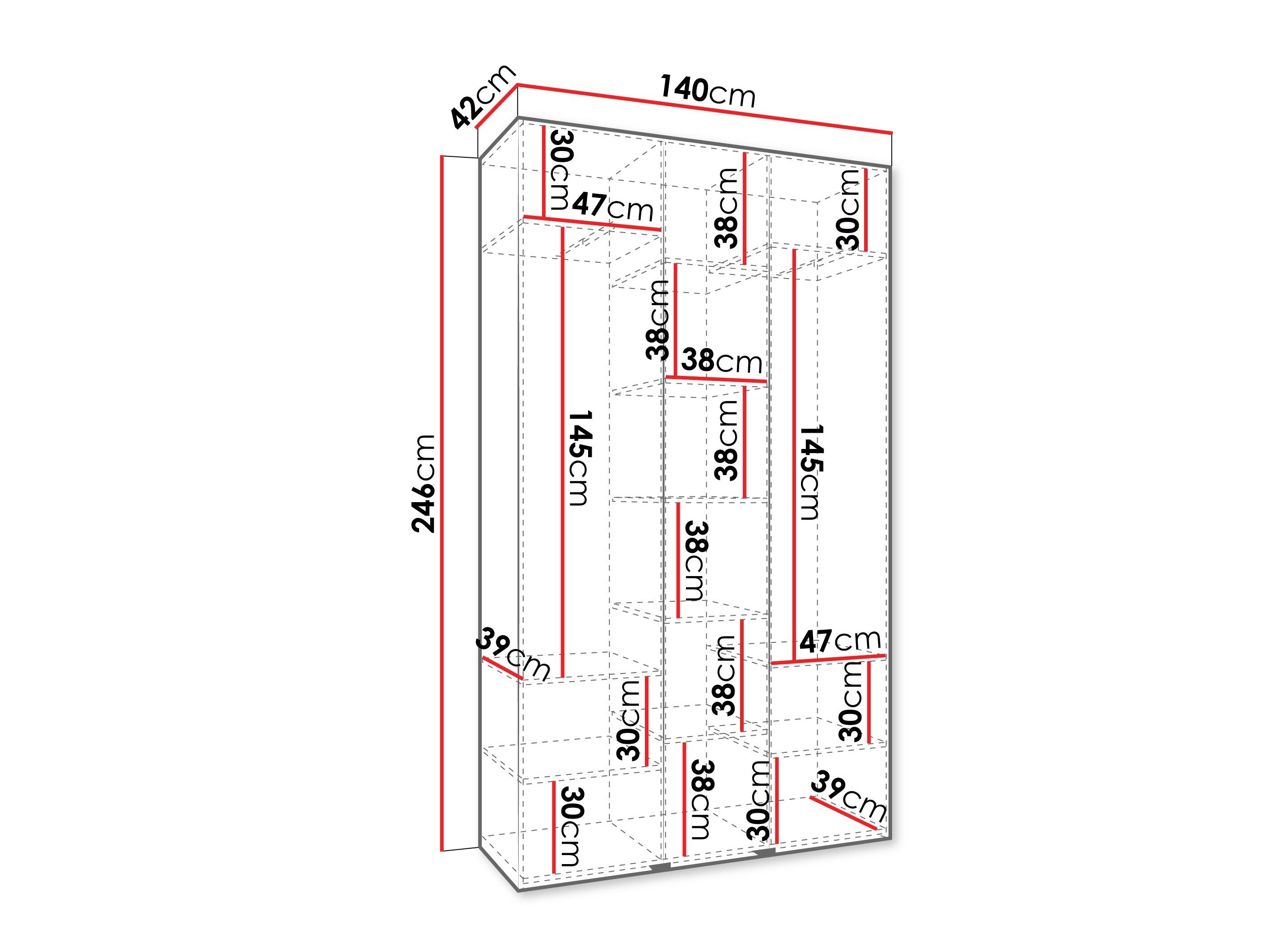 Garderobeskab Hartford 544 (Hvid)