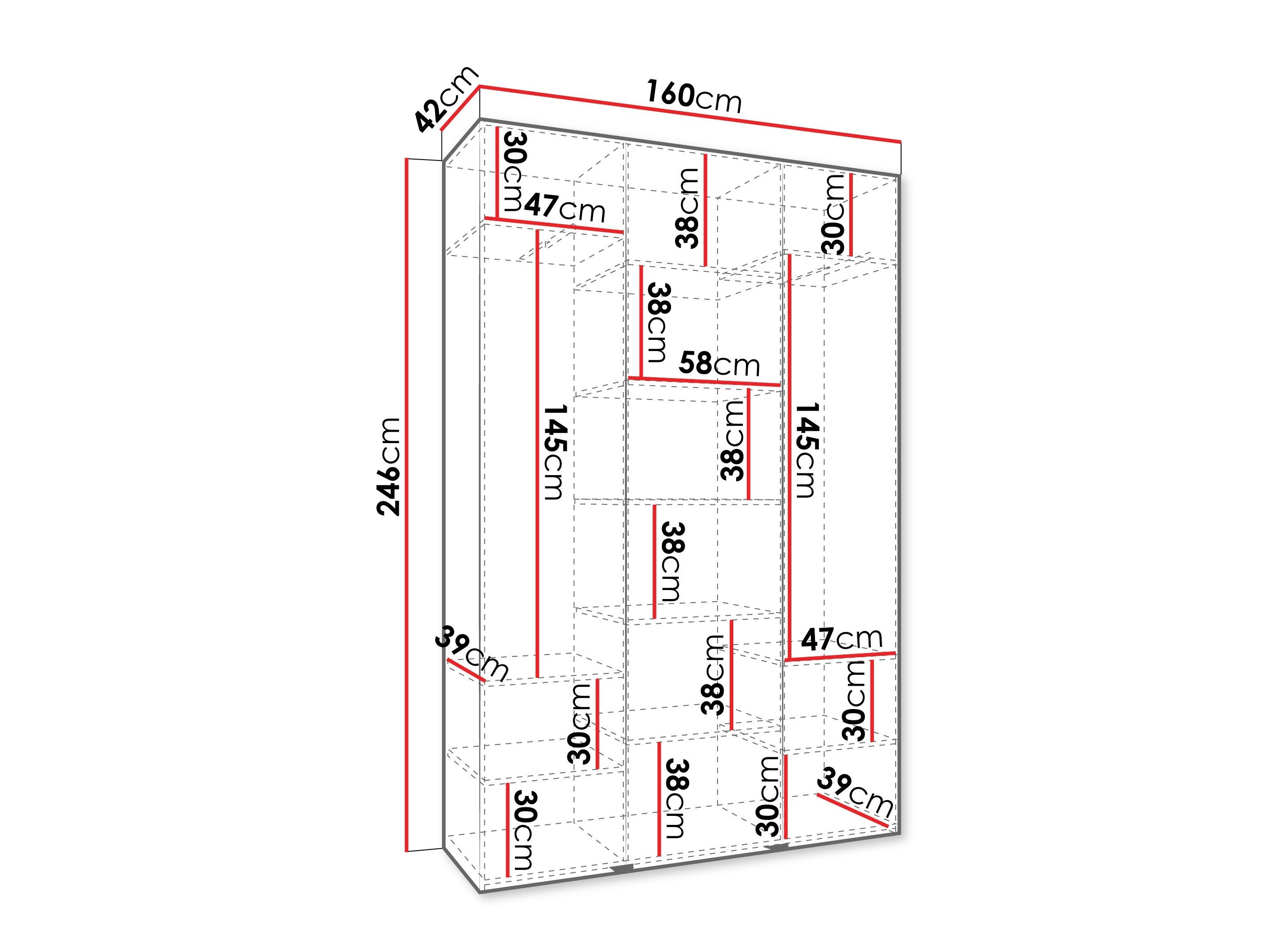 Garderobeskab Hartford 544 (Hvid)