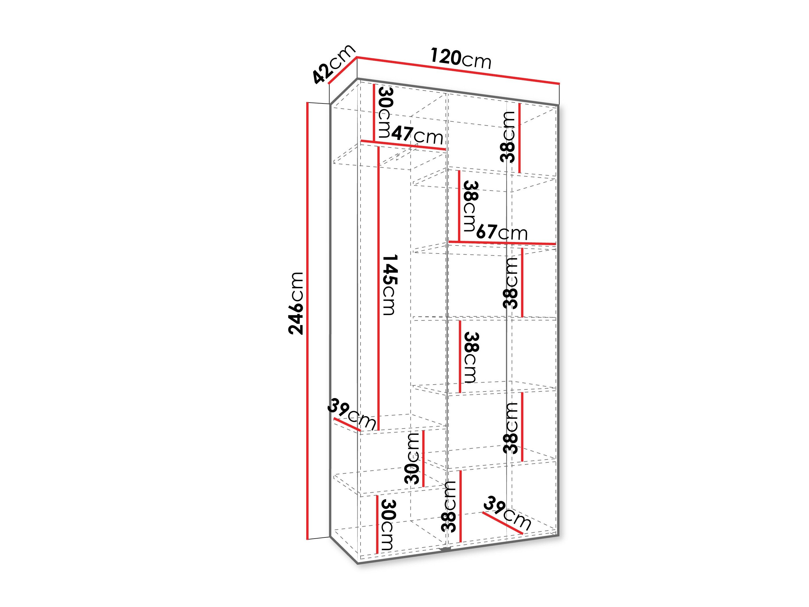 Kledingkast Hartford 544 (Wit)