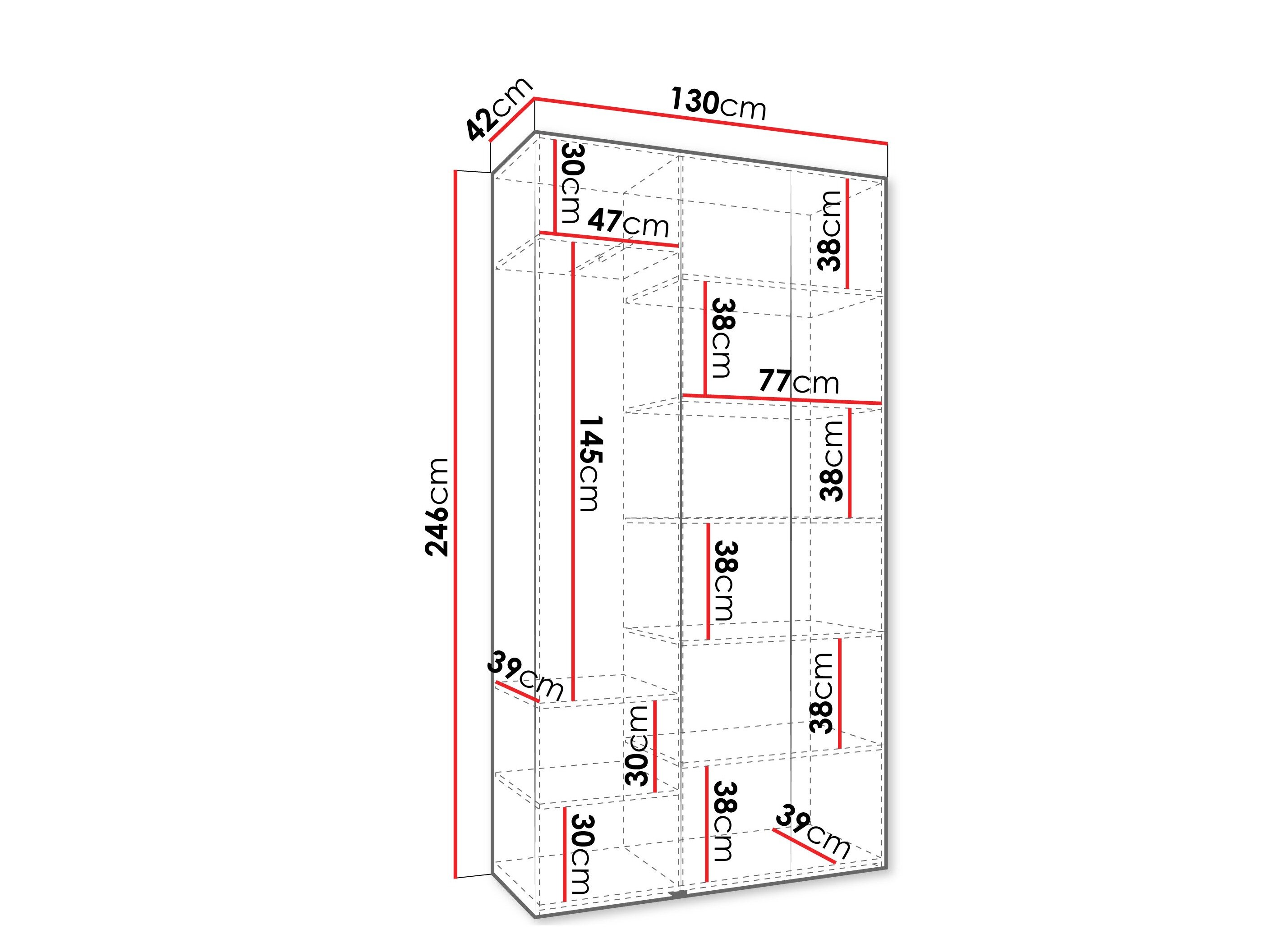 Kledingkast Hartford 544 (Wit)