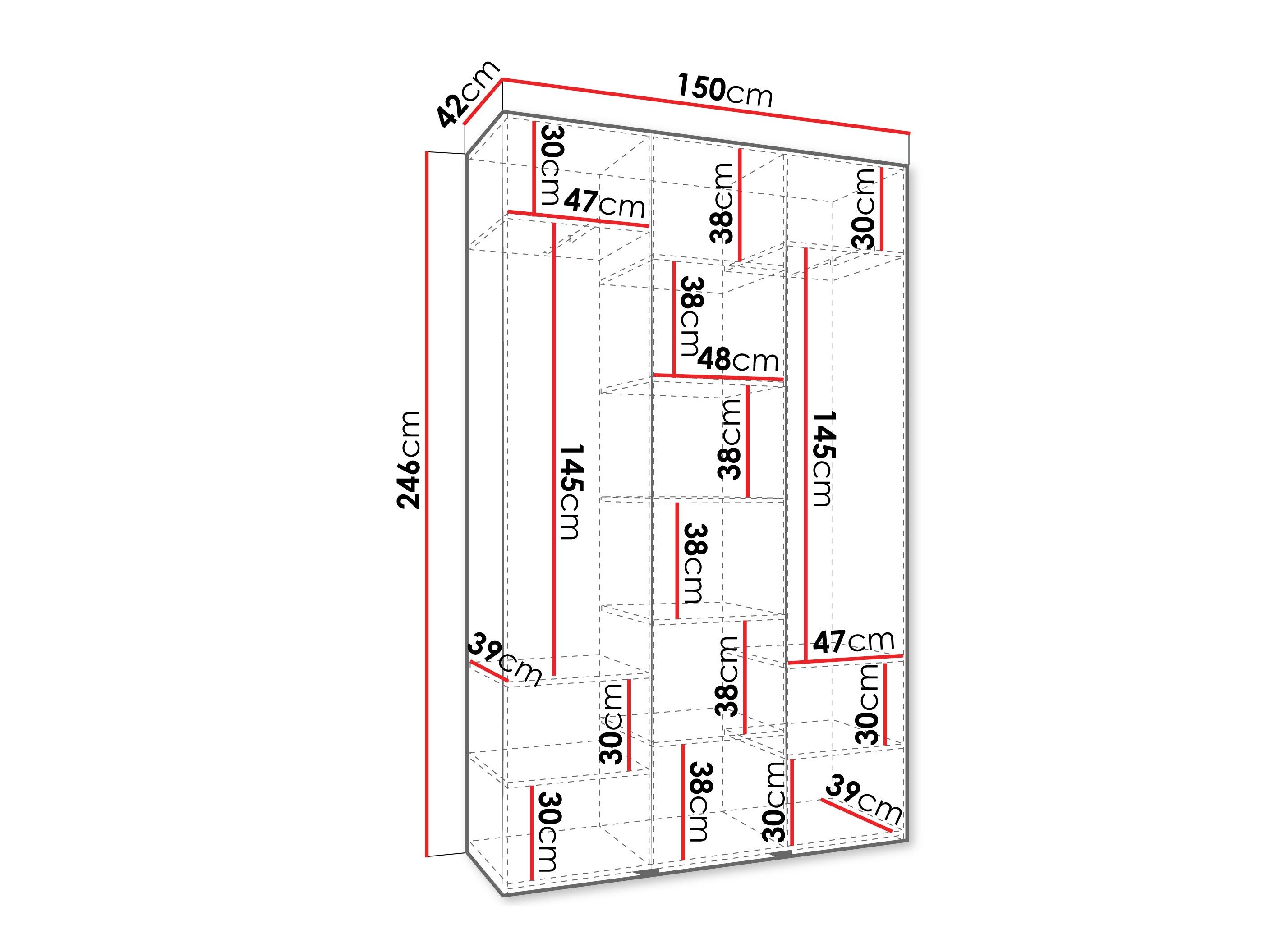 Kledingkast Hartford 544 (Wit)