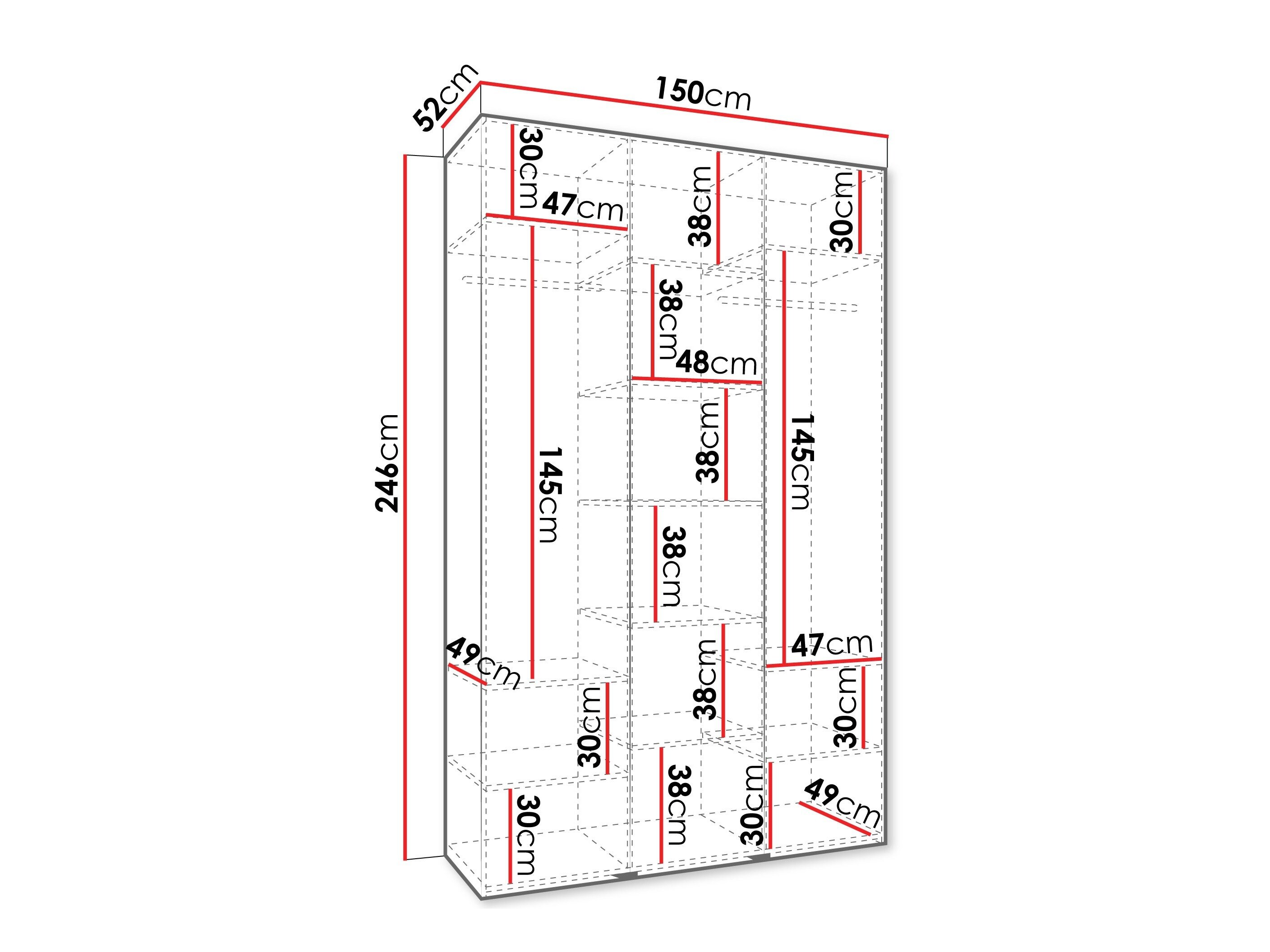 Kledingkast Hartford 544 (Wit)
