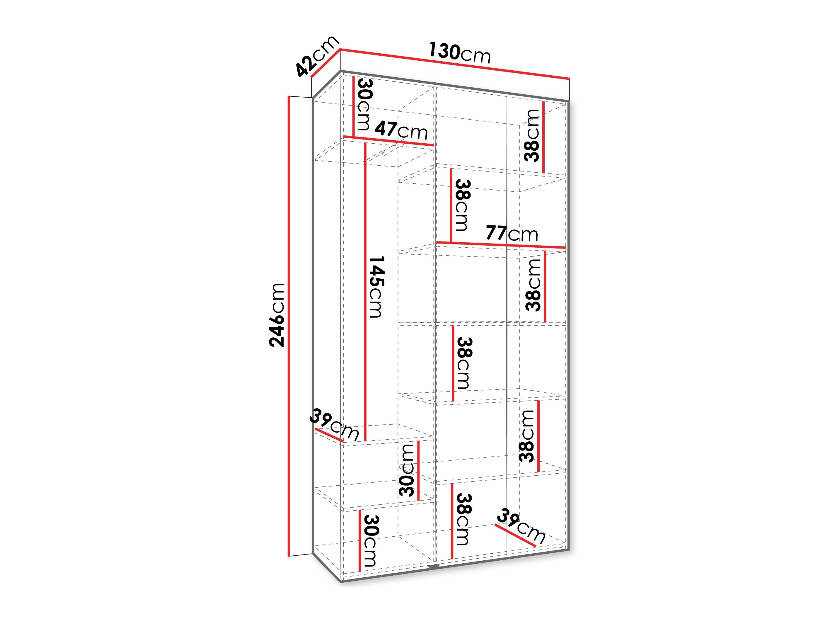 Riidekapp Hartford 544 (Valge)
