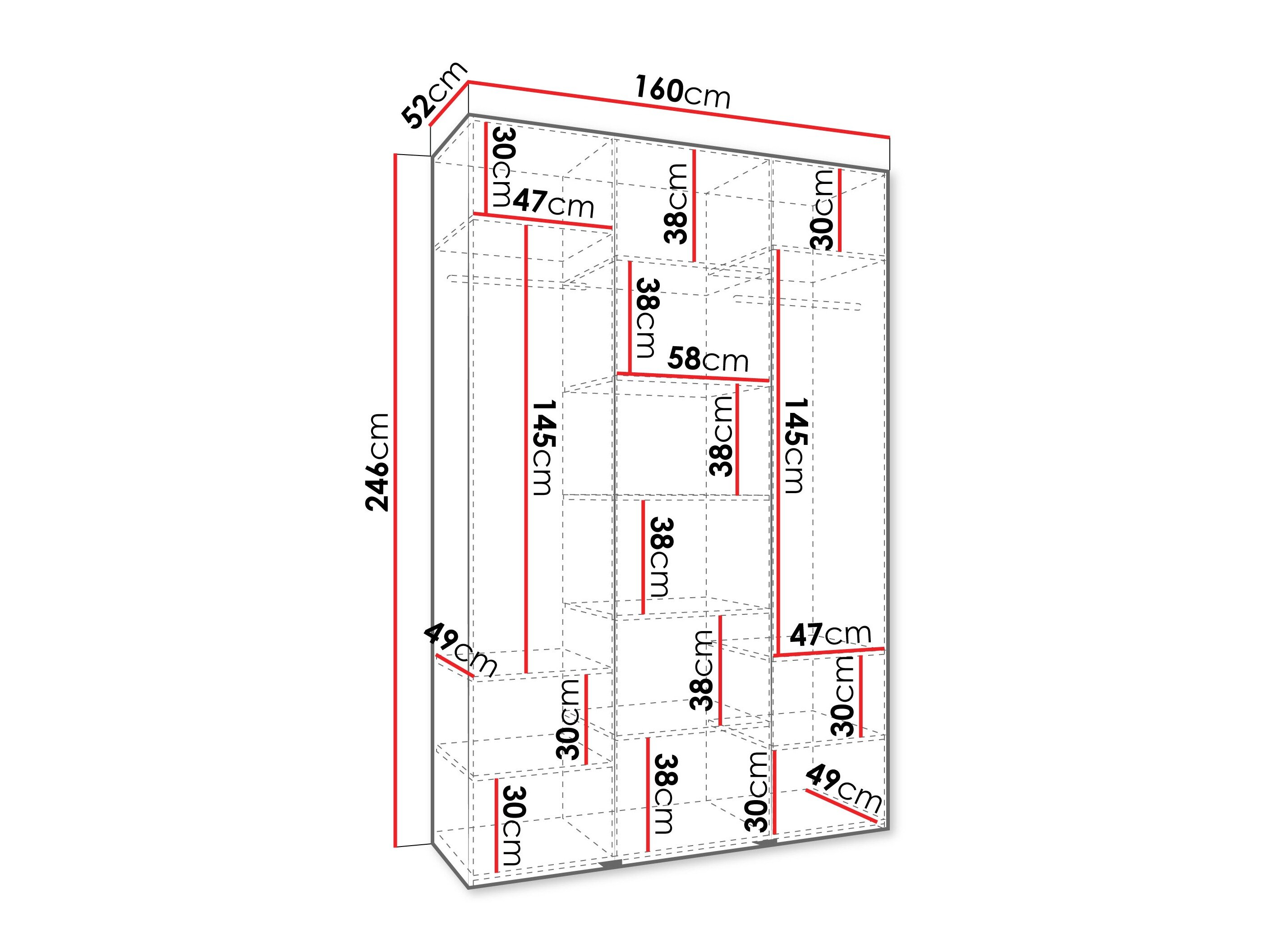 Garderobeskab Hartford 544 (Hvid)