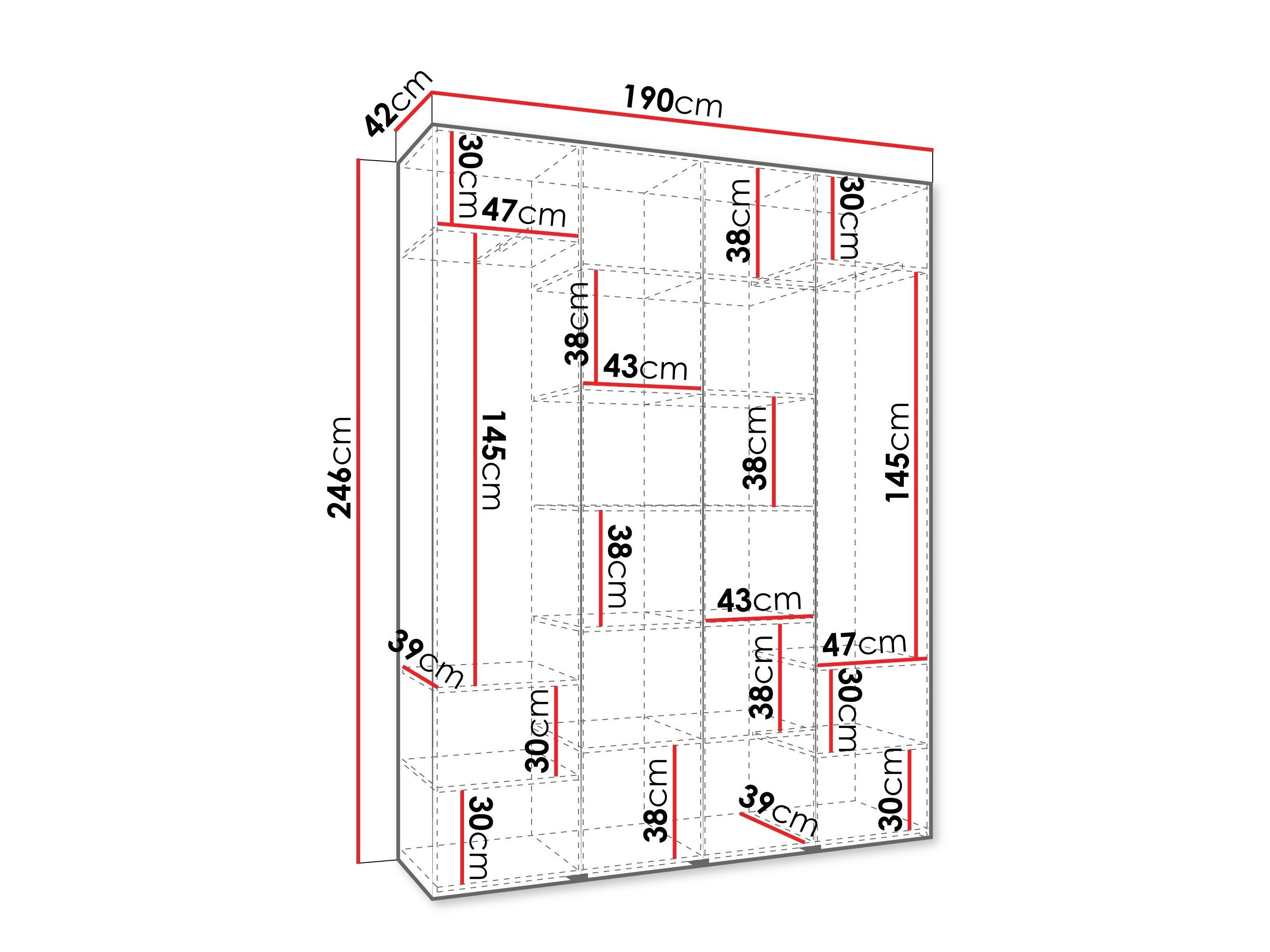 Garderobeskab Hartford 554 (Hvid)