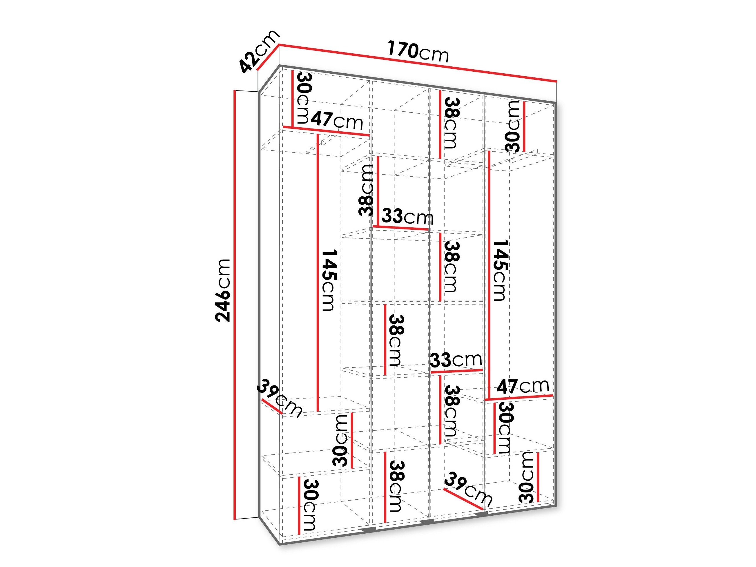 Kledingkast Hartford 554 (Wit)