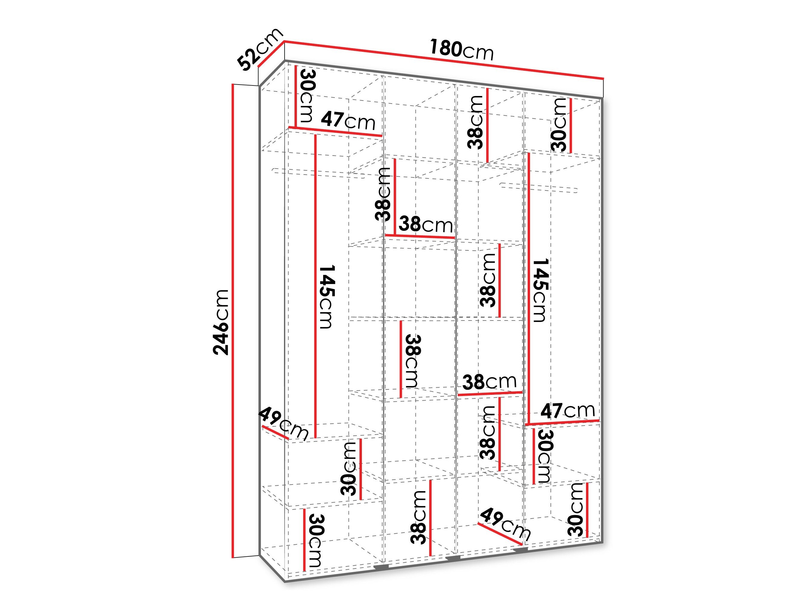 Kledingkast Hartford 554 (Wit)