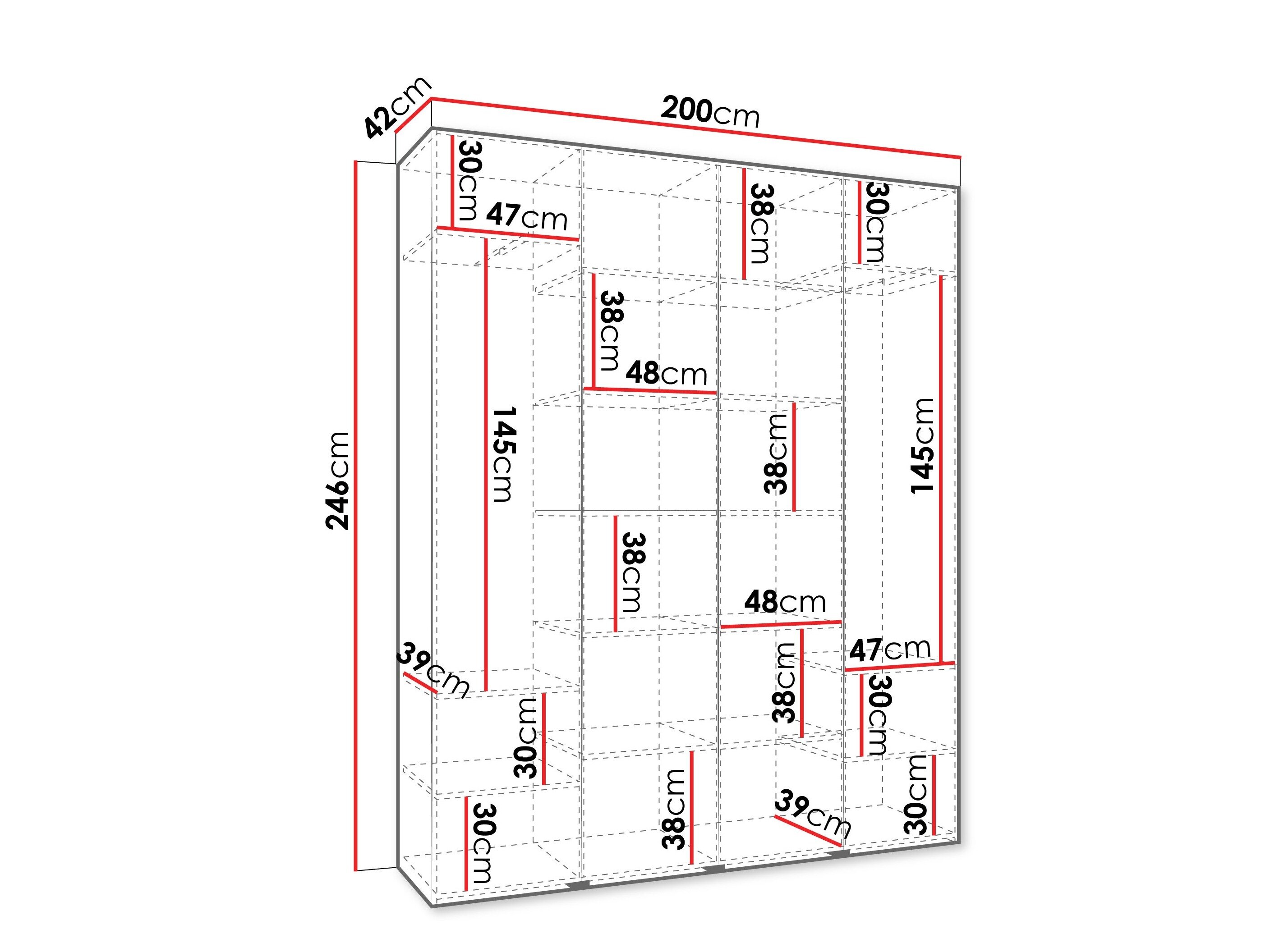 Kledingkast Hartford 554 (Wit)