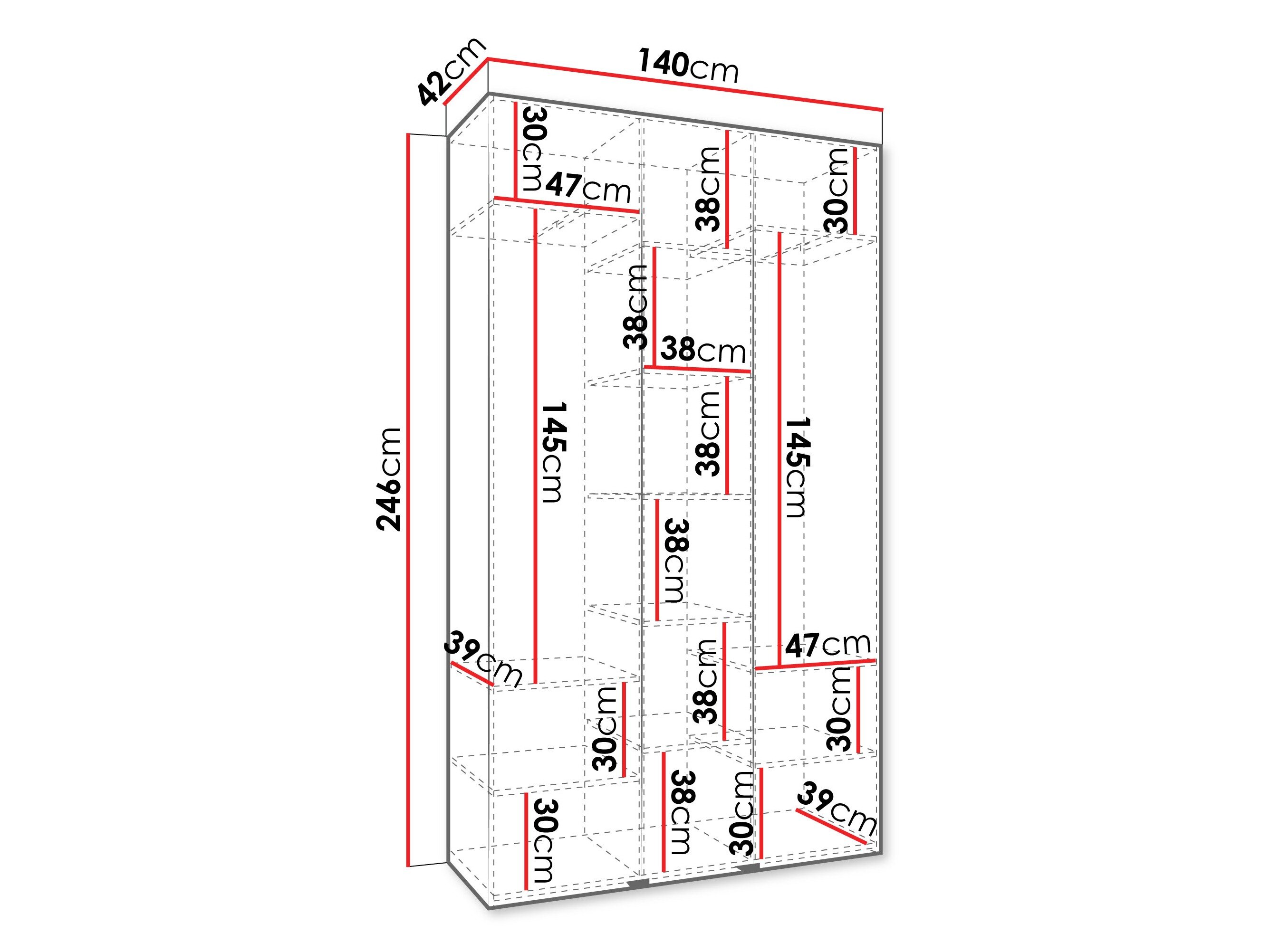 Garderobeskab Hartford 563 (Hvid)
