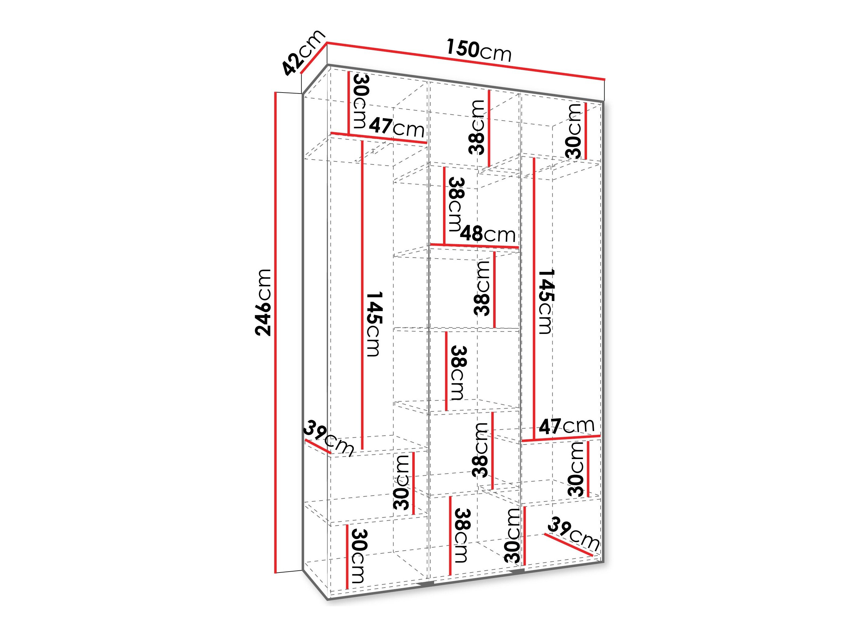 Garderobeskab Hartford 563 (Hvid)