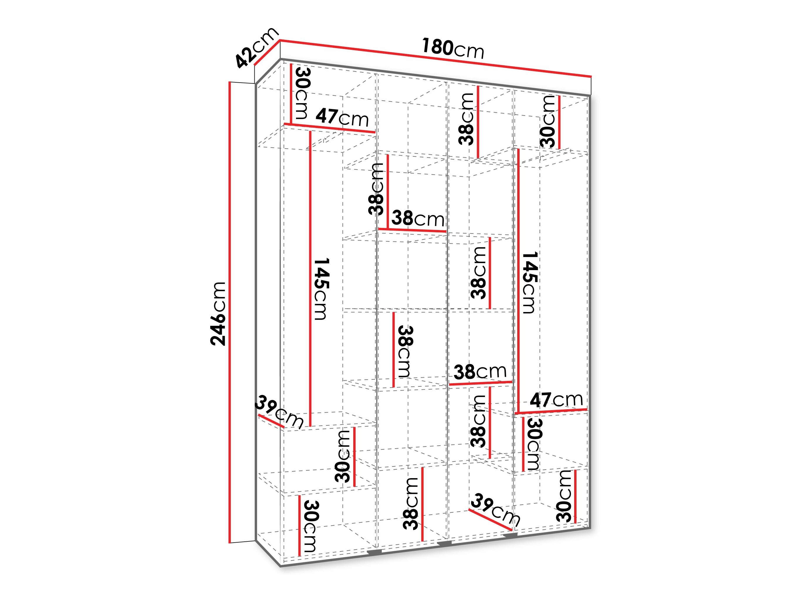 Garderobeskab Hartford 564 (Hvid)