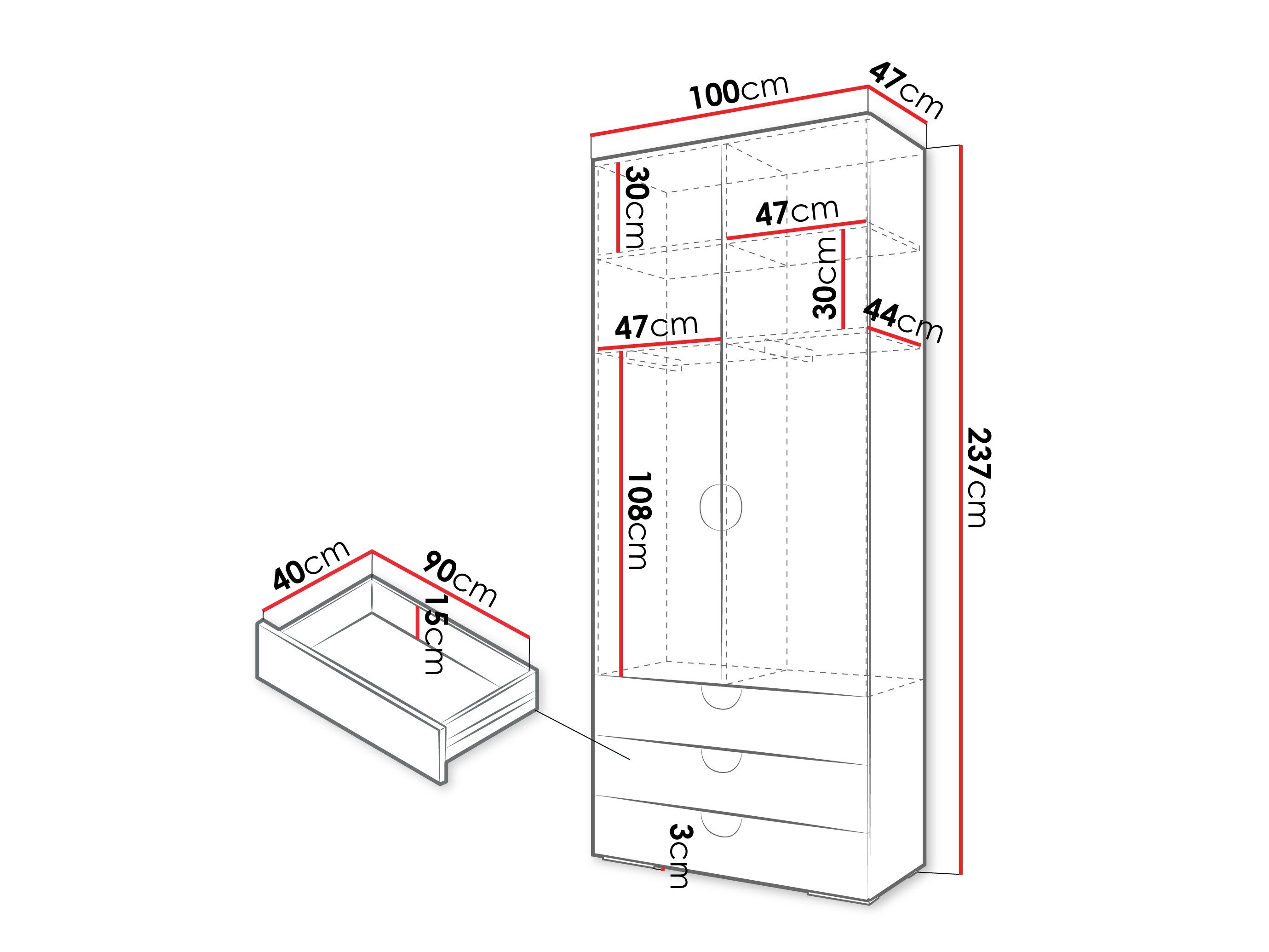 Garderobeskab Hartford 565 (Kashmir)