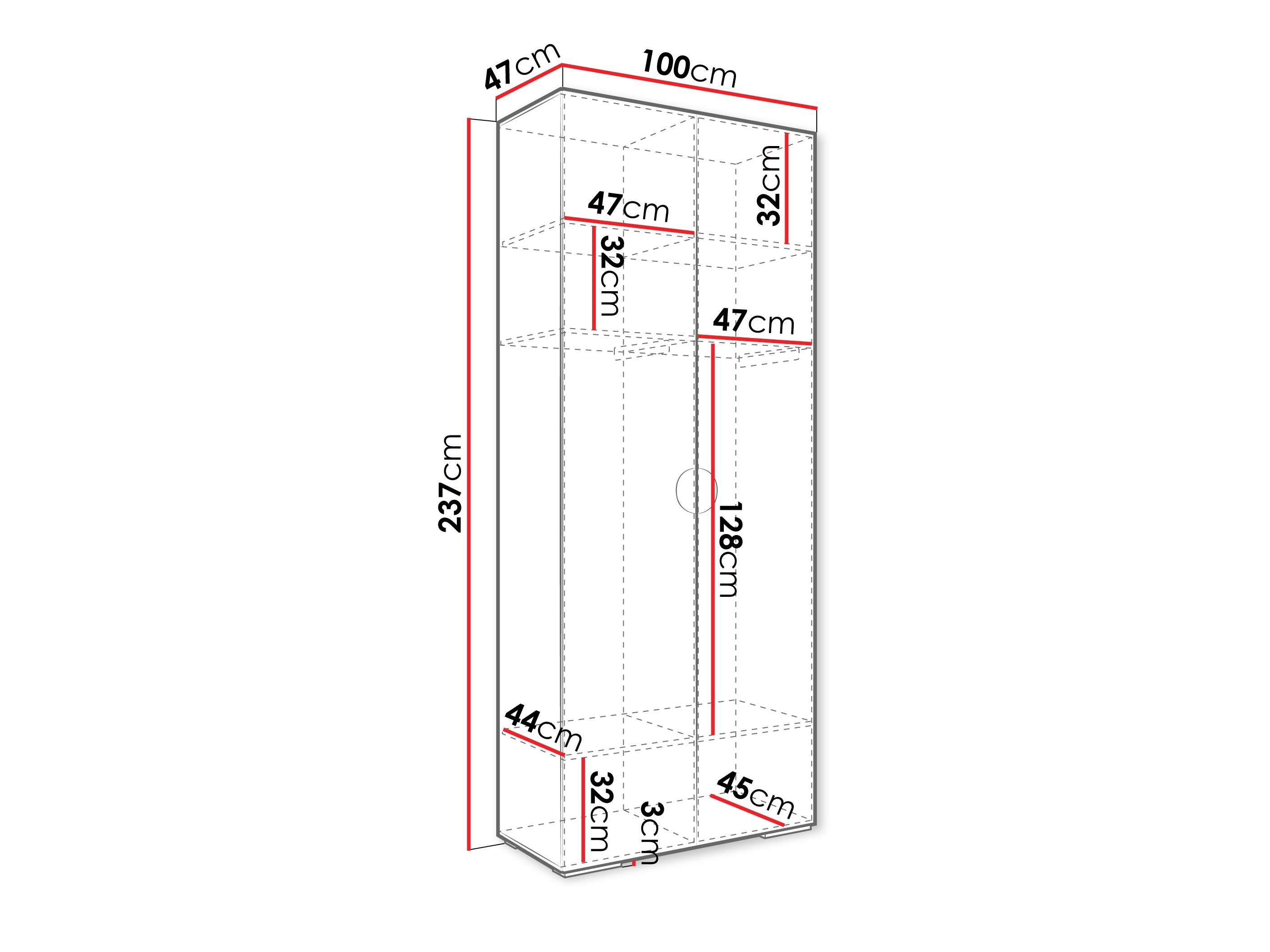 Garderobeskab Hartford 566 (Hvid)