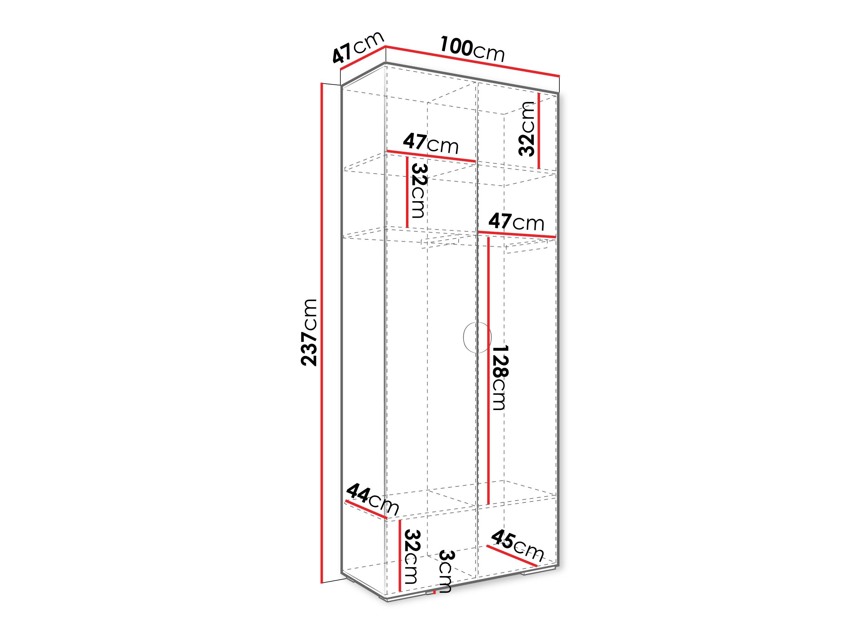 Garderobeskab Hartford 566 (Hvid)