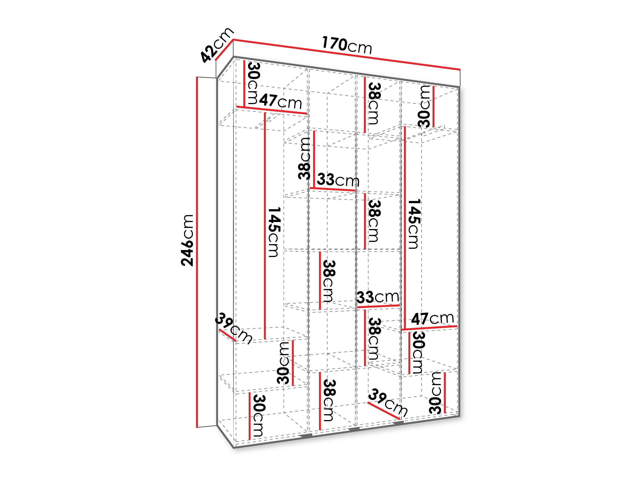 Kledingkast Hartford 564 (Wit)
