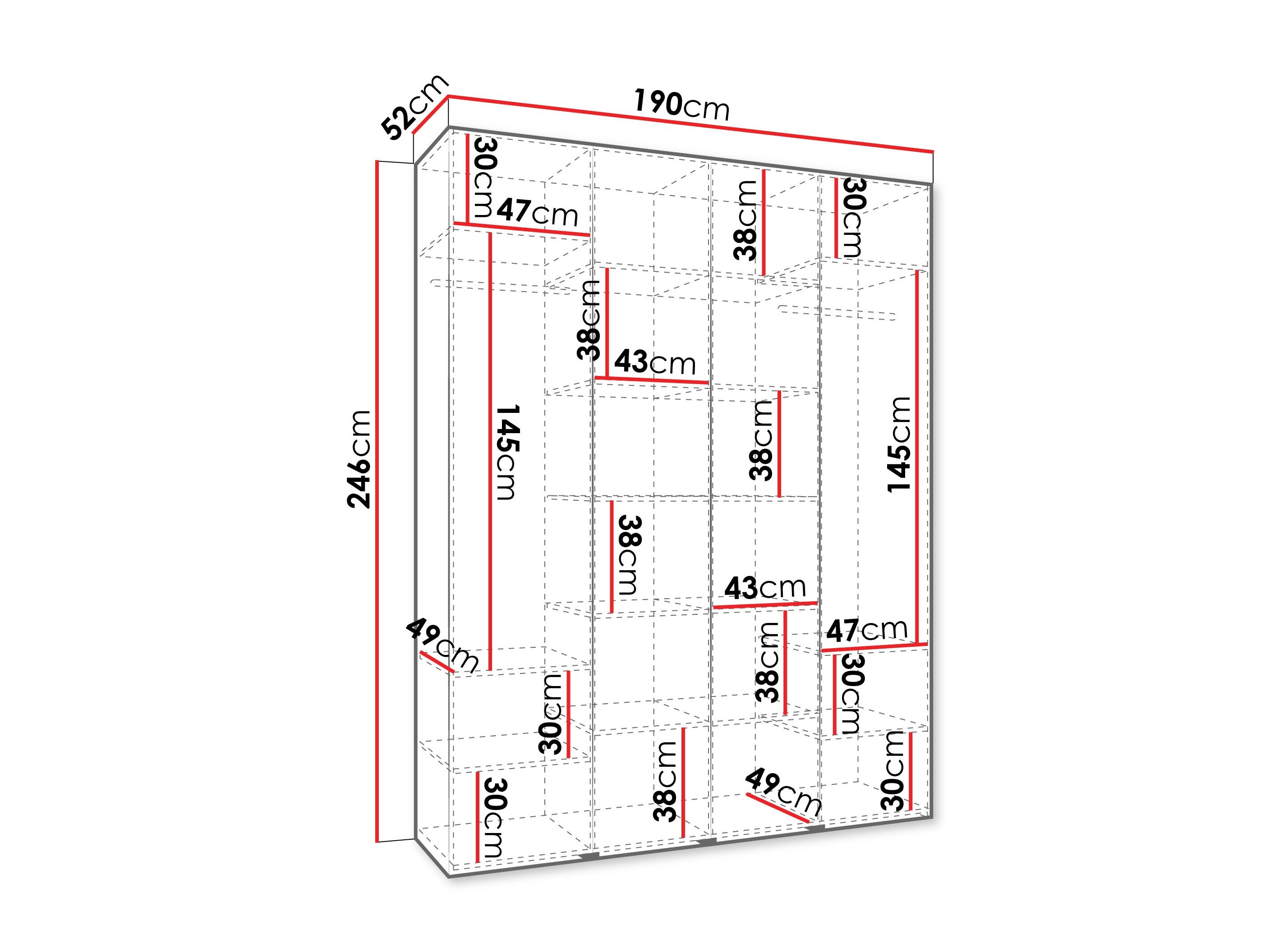 Kledingkast Hartford 564 (Wit)