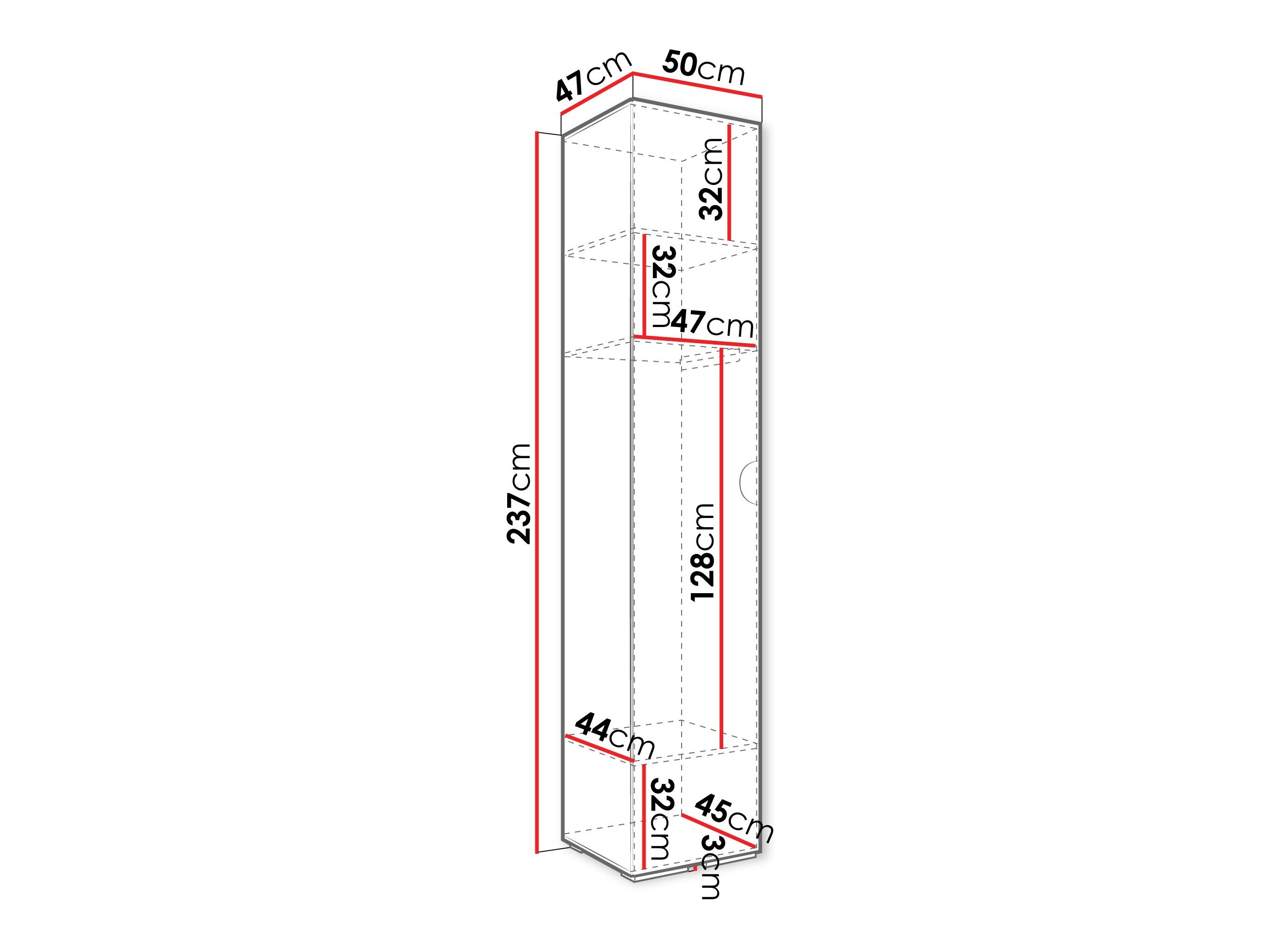 Garderobeskab Hartford 567 (Sort)