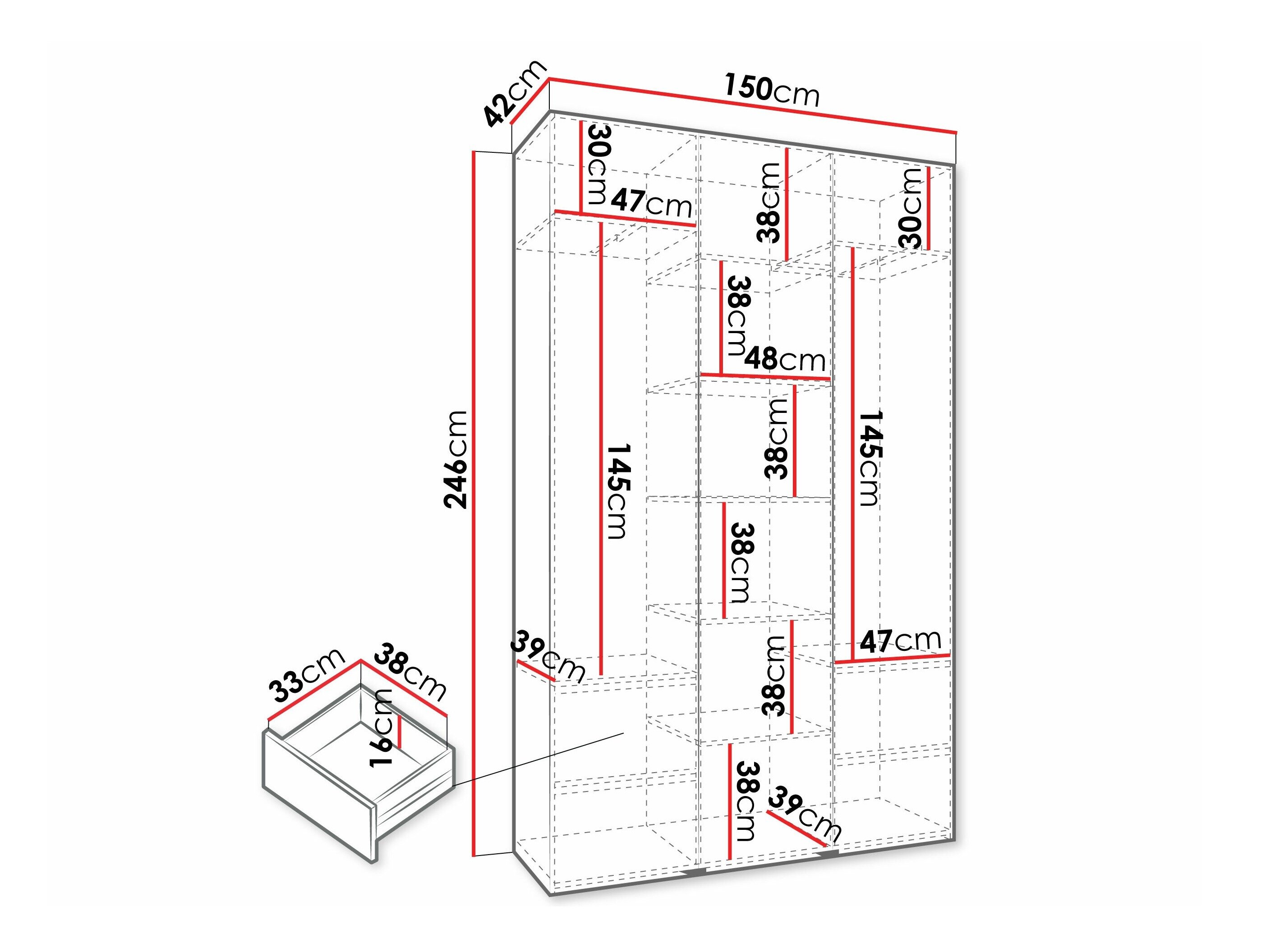 Garderobeskab Hartford 571 (Hvid)