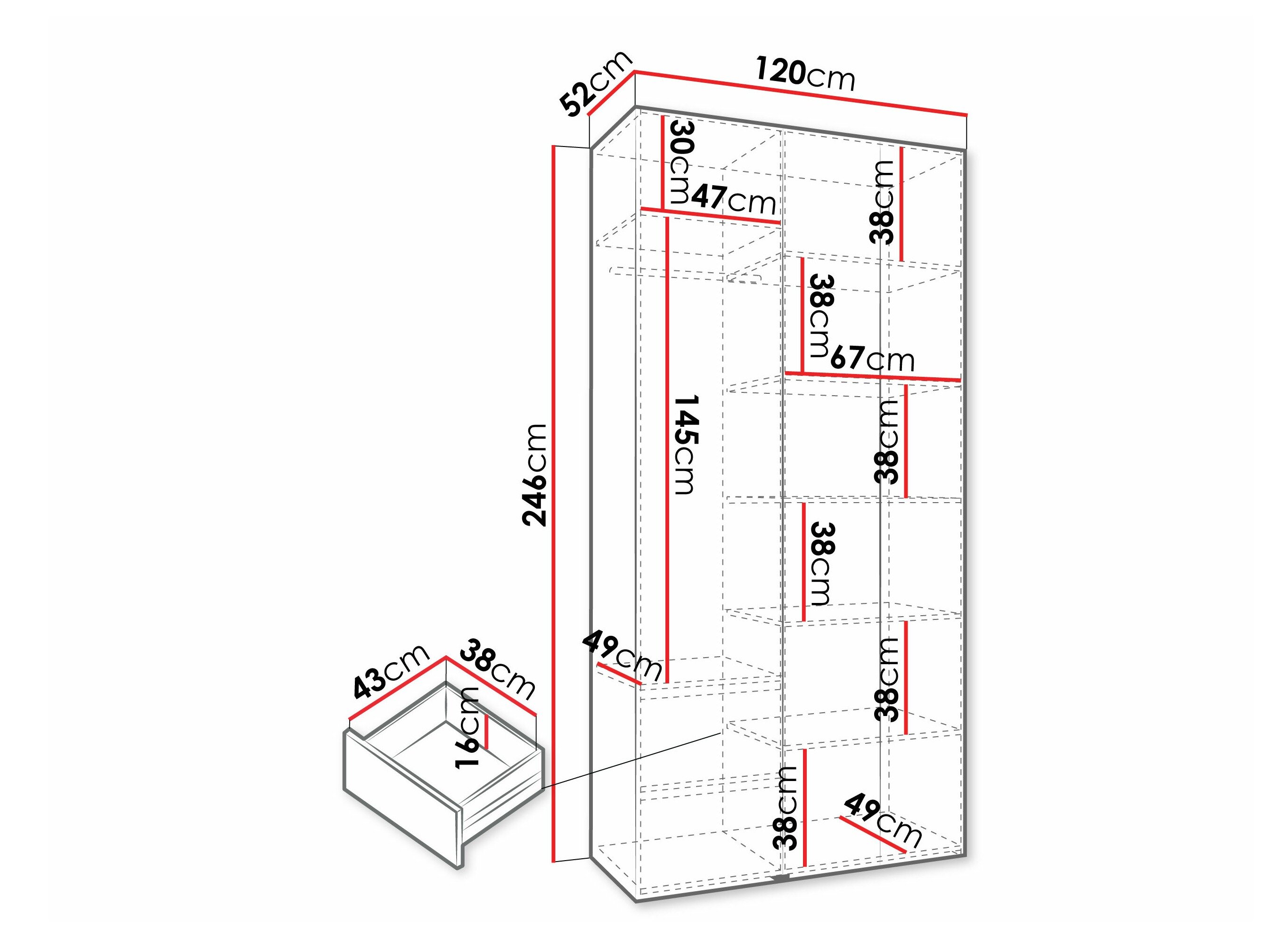 Garderobeskab Hartford 571 (Hvid)