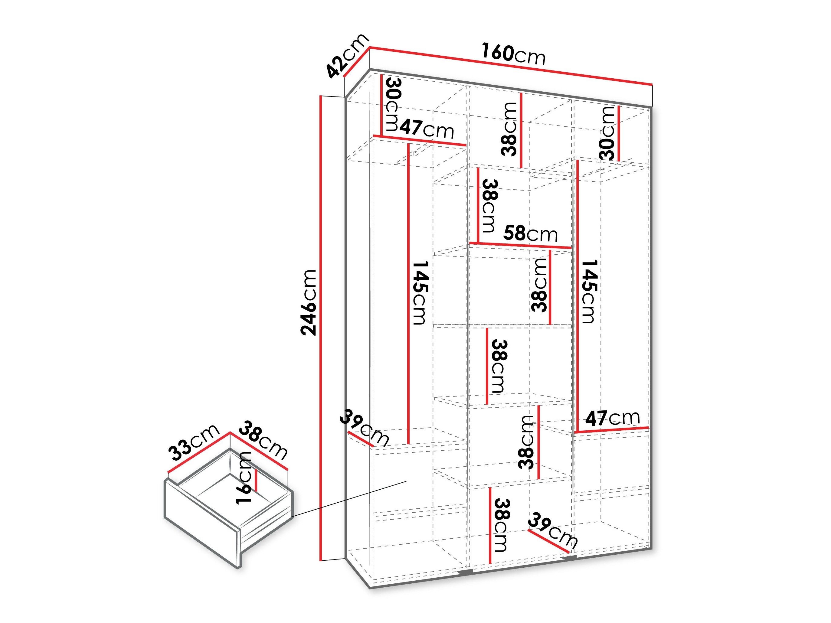 Garderobeskab Hartford 571 (Hvid)