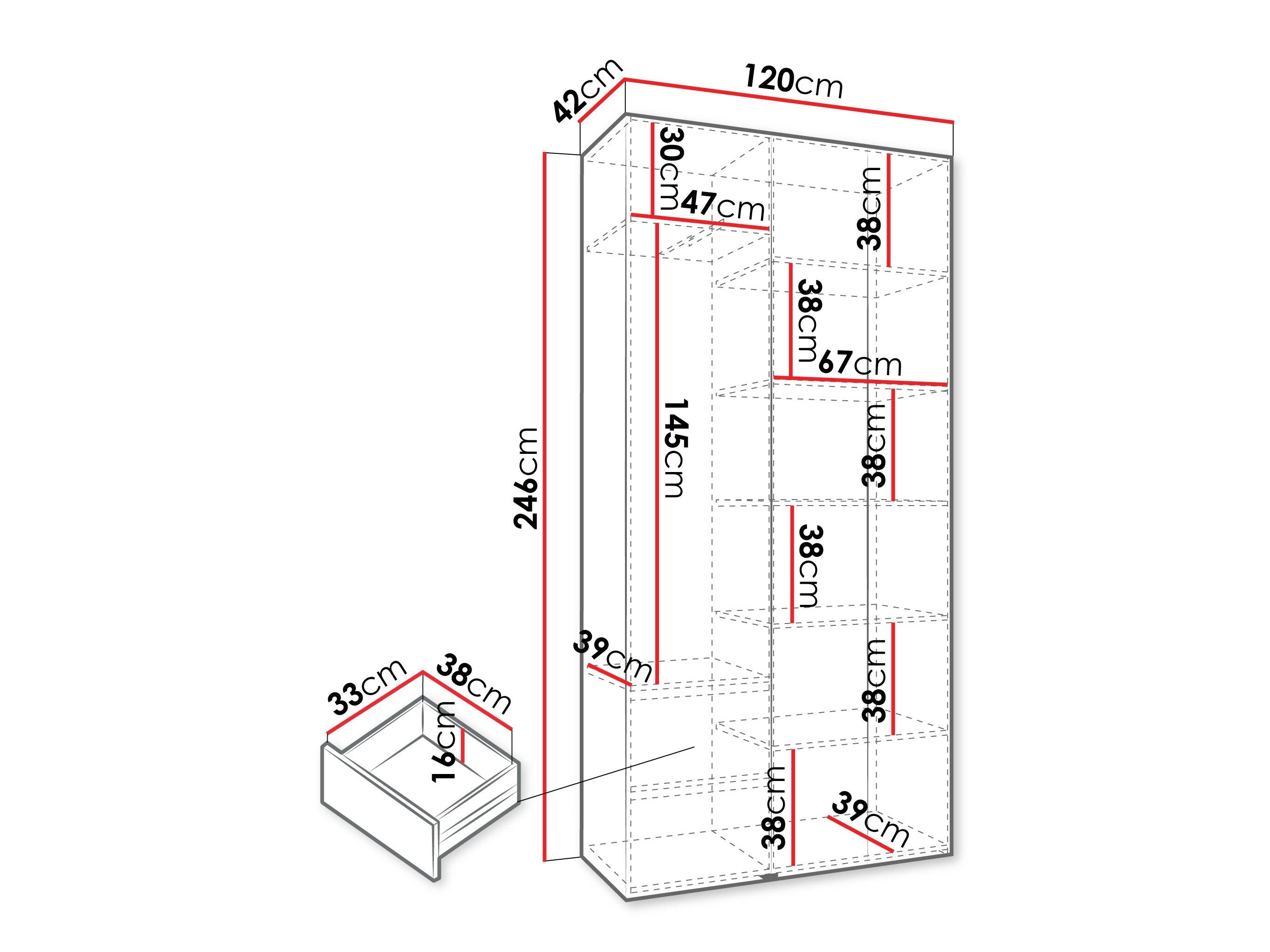 Kledingkast Hartford 571 (Wit)