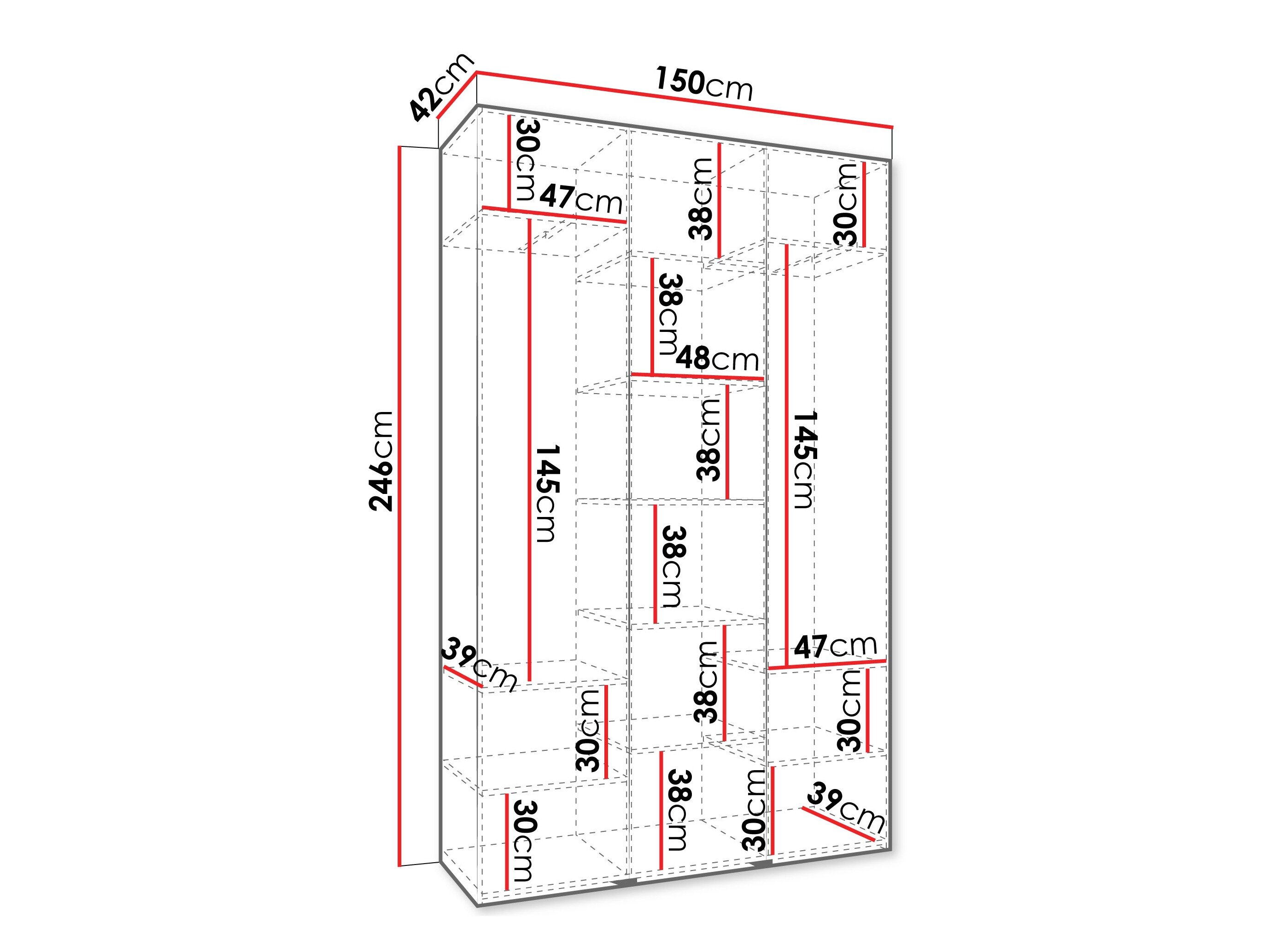 Kledingkast Hartford 571 (Wit)
