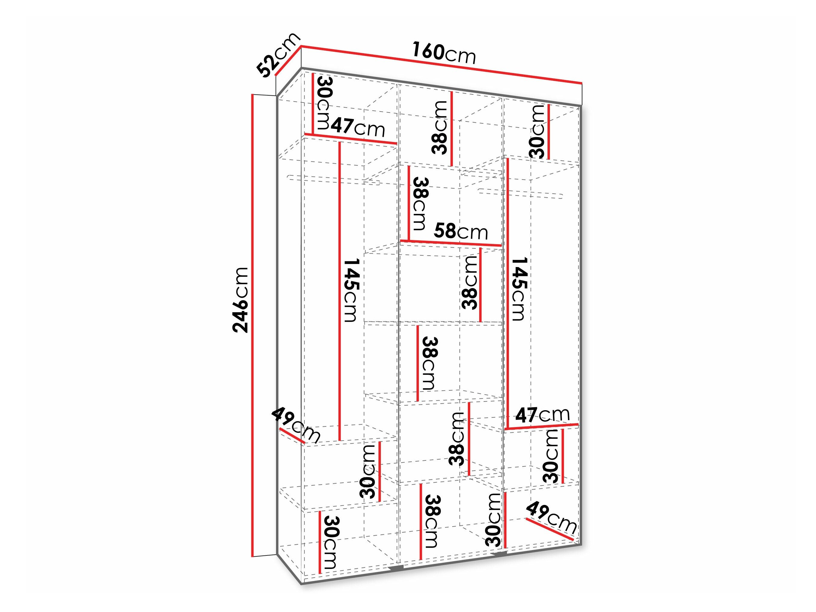 Kledingkast Hartford 571 (Wit)