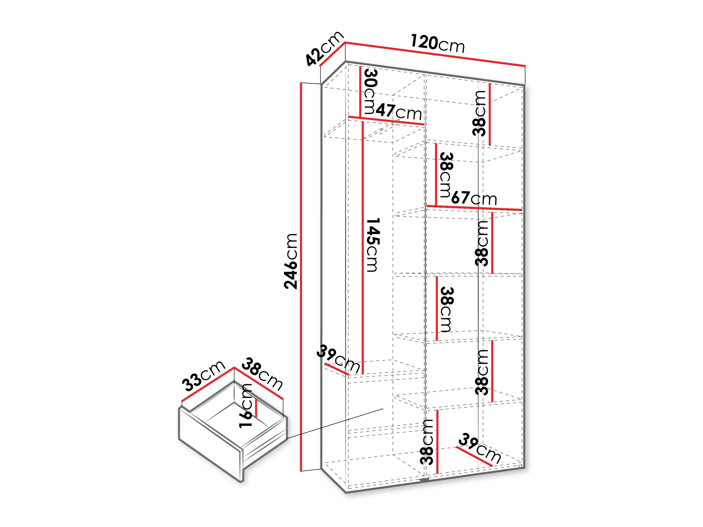 Kledingkast Hartford 571 (Wit)