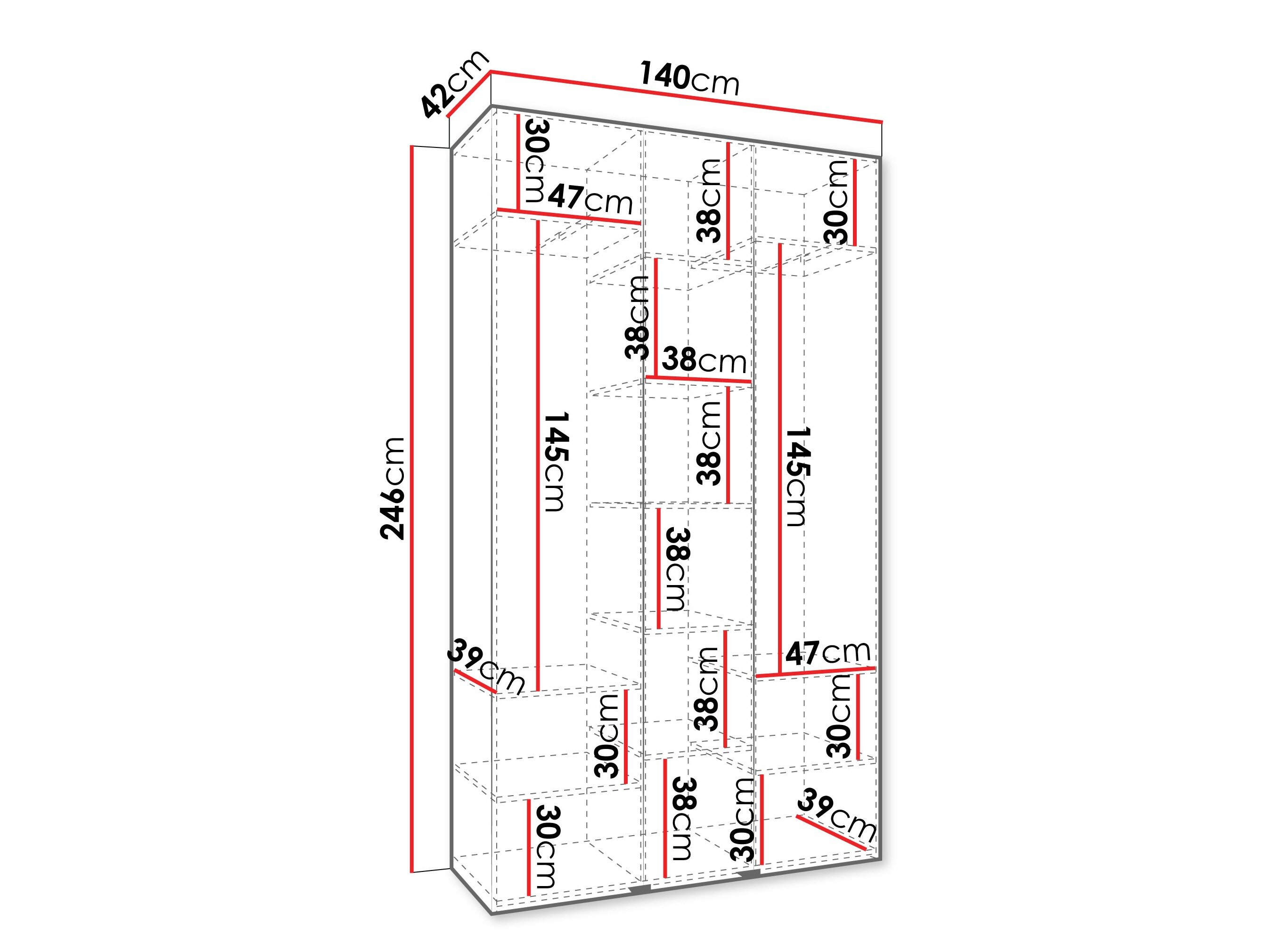 Kledingkast Hartford 571 (Wit)