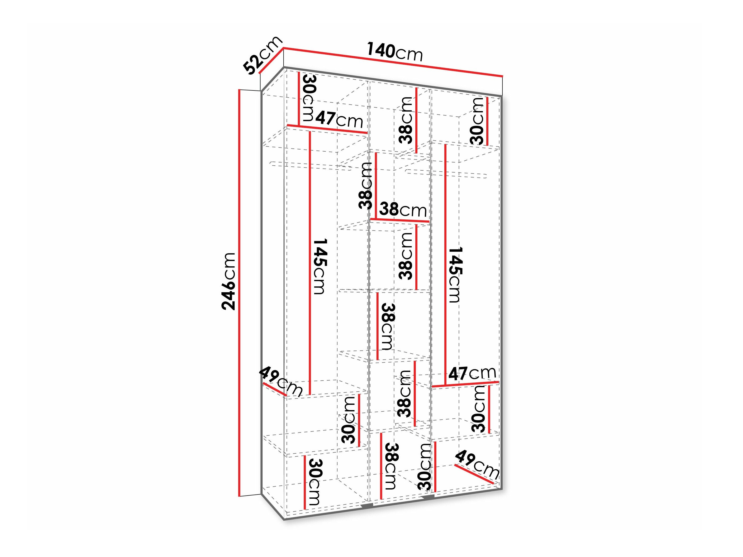 Kledingkast Hartford 571 (Wit)